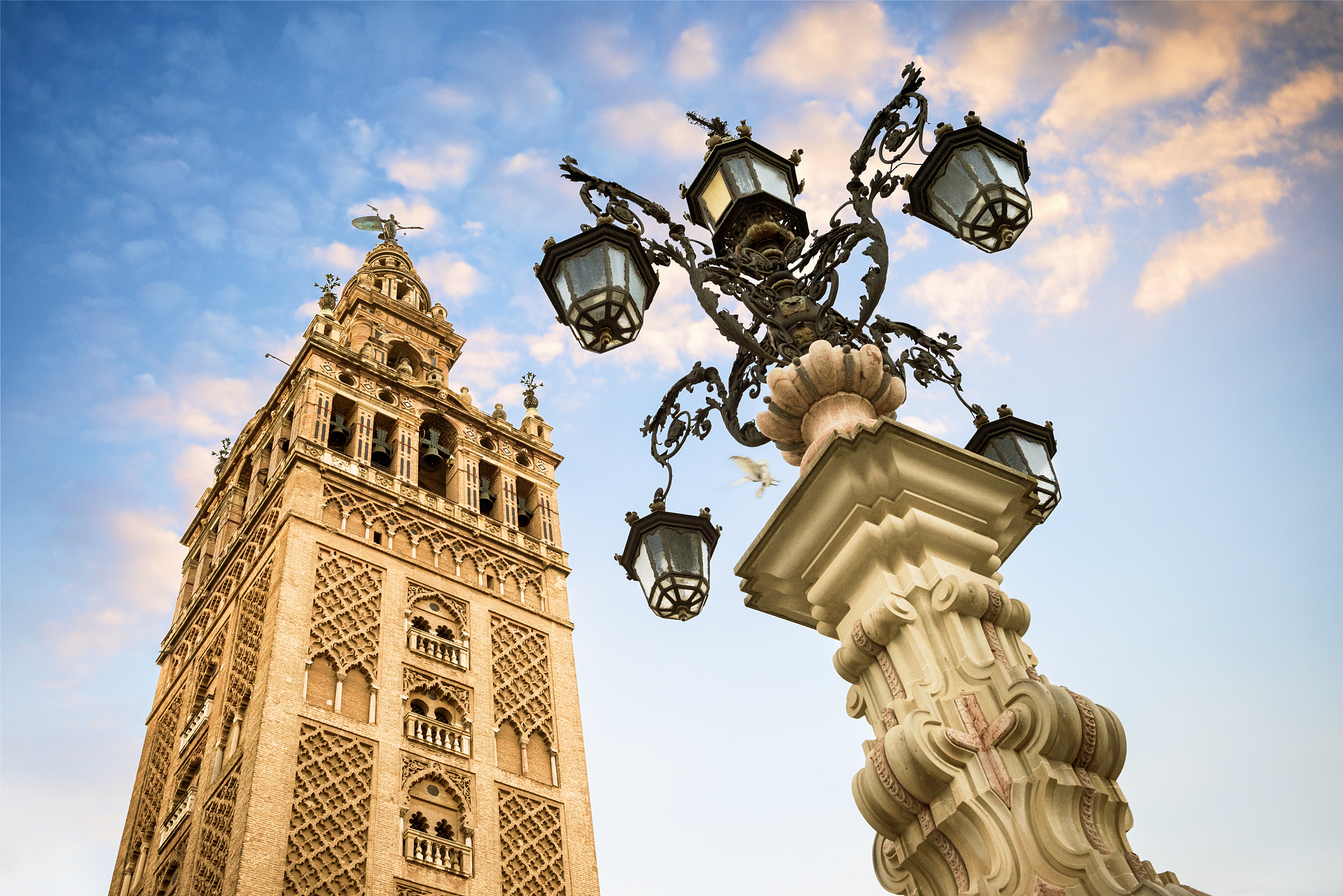 the giralda, bell tower of the cathedral of seville in seville, 