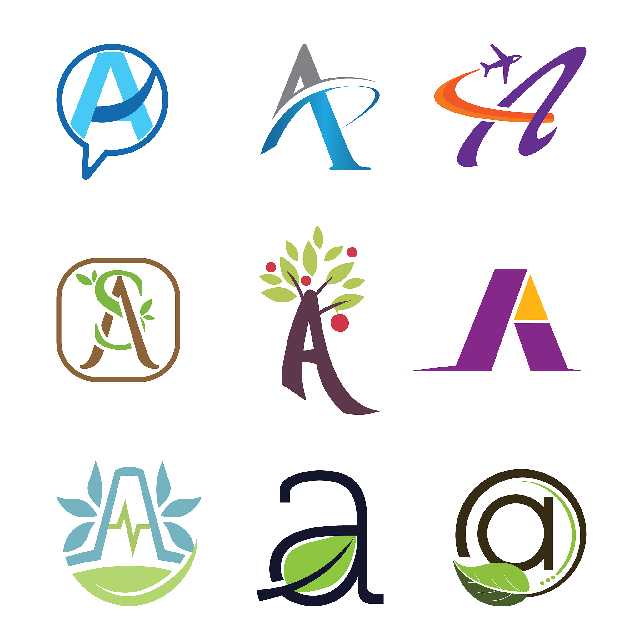 corporate identity letter a business icons