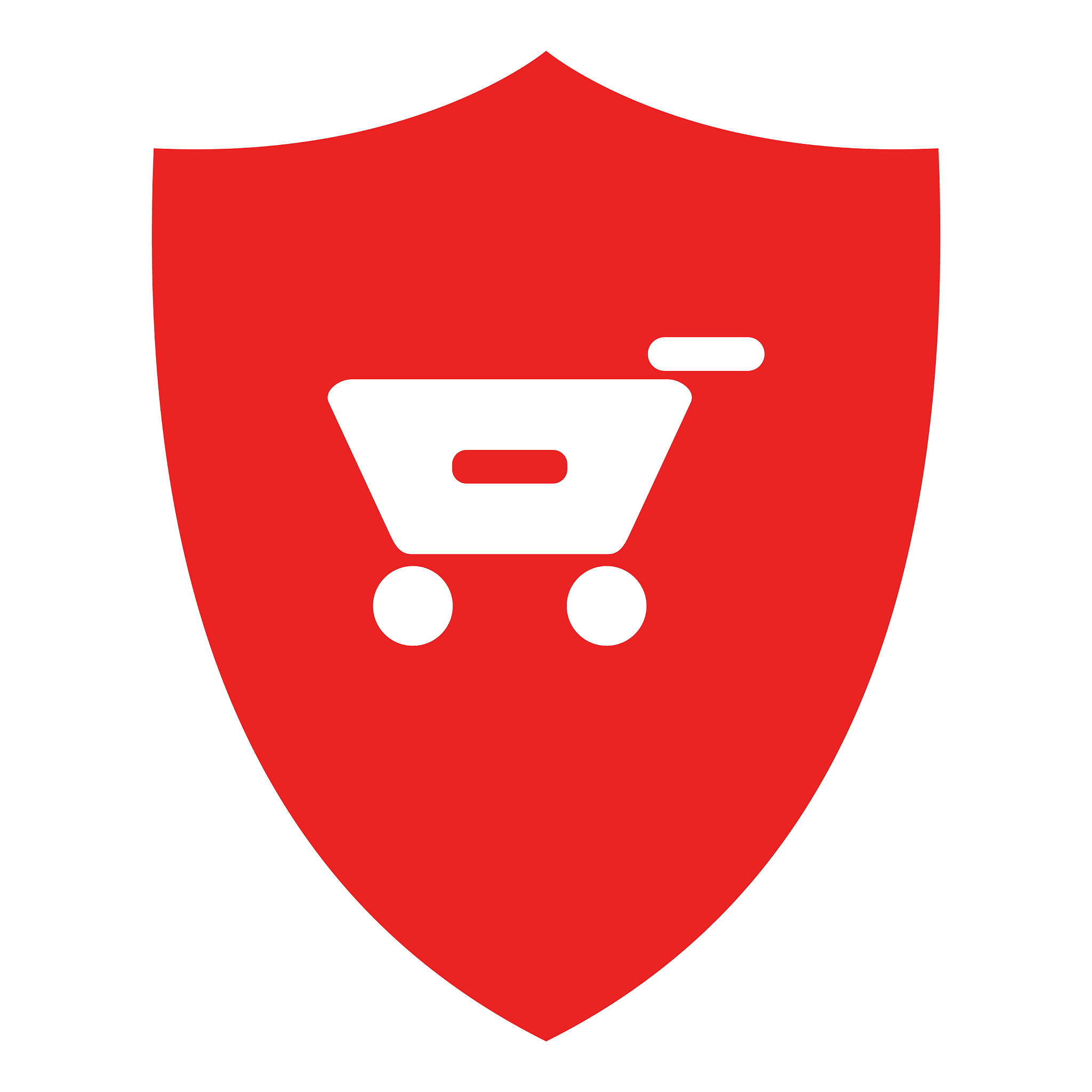 shopping cart and shield