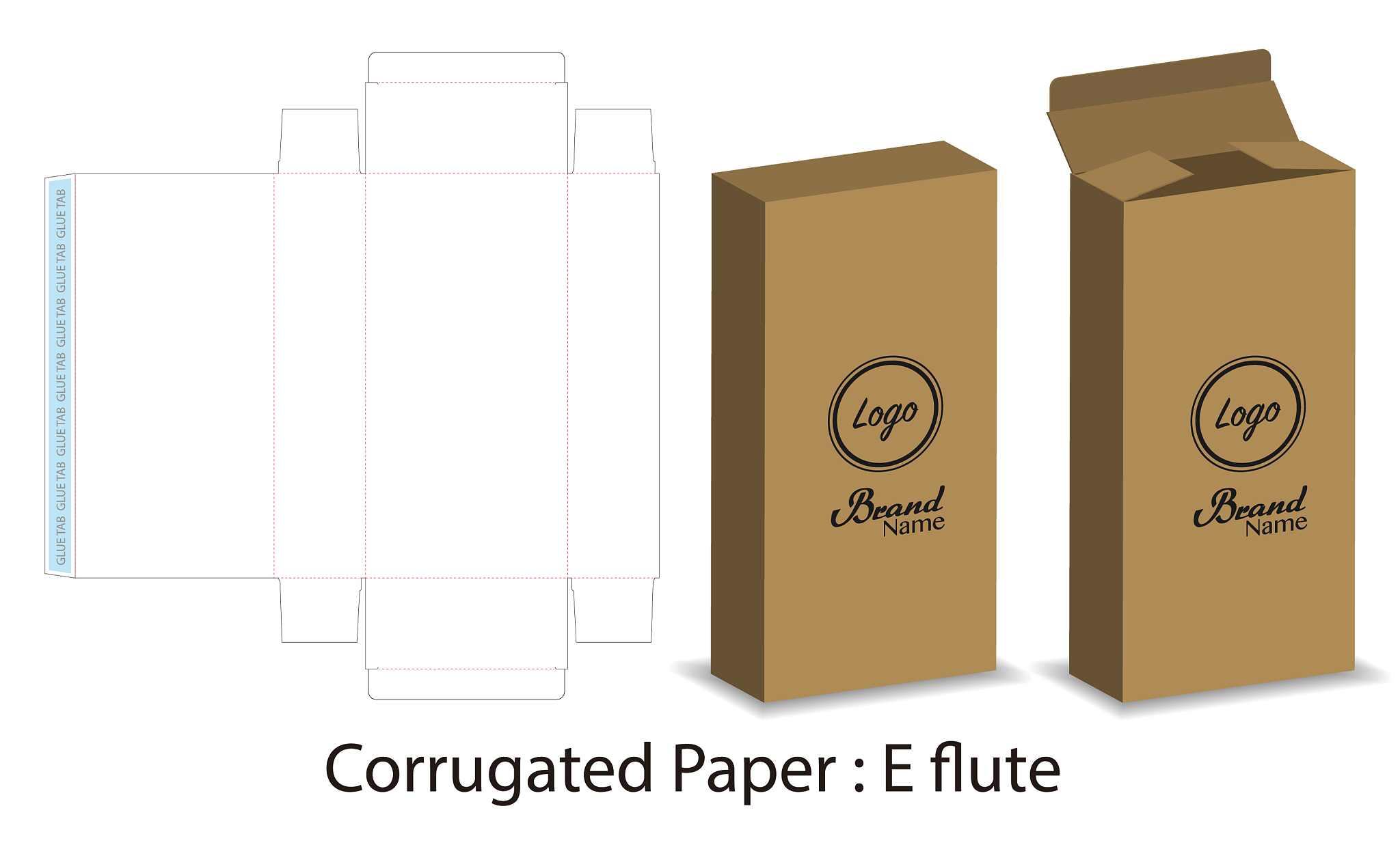 box packaging die cut template design 3d mock-up