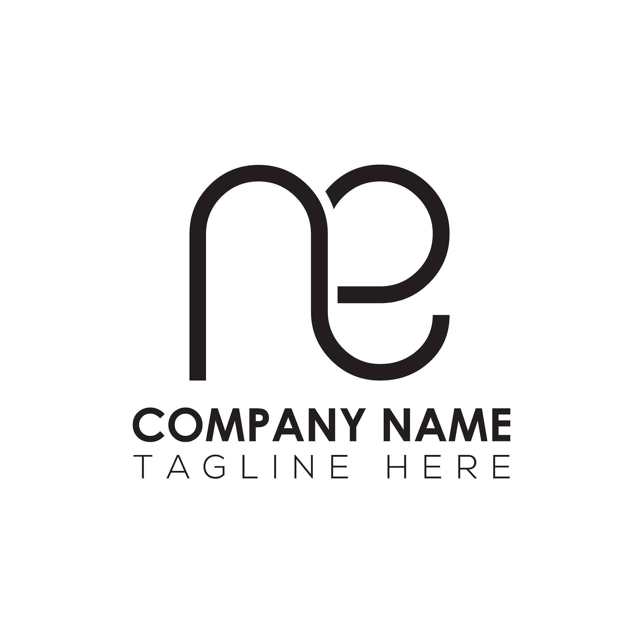 initial letter ne logo design template creative