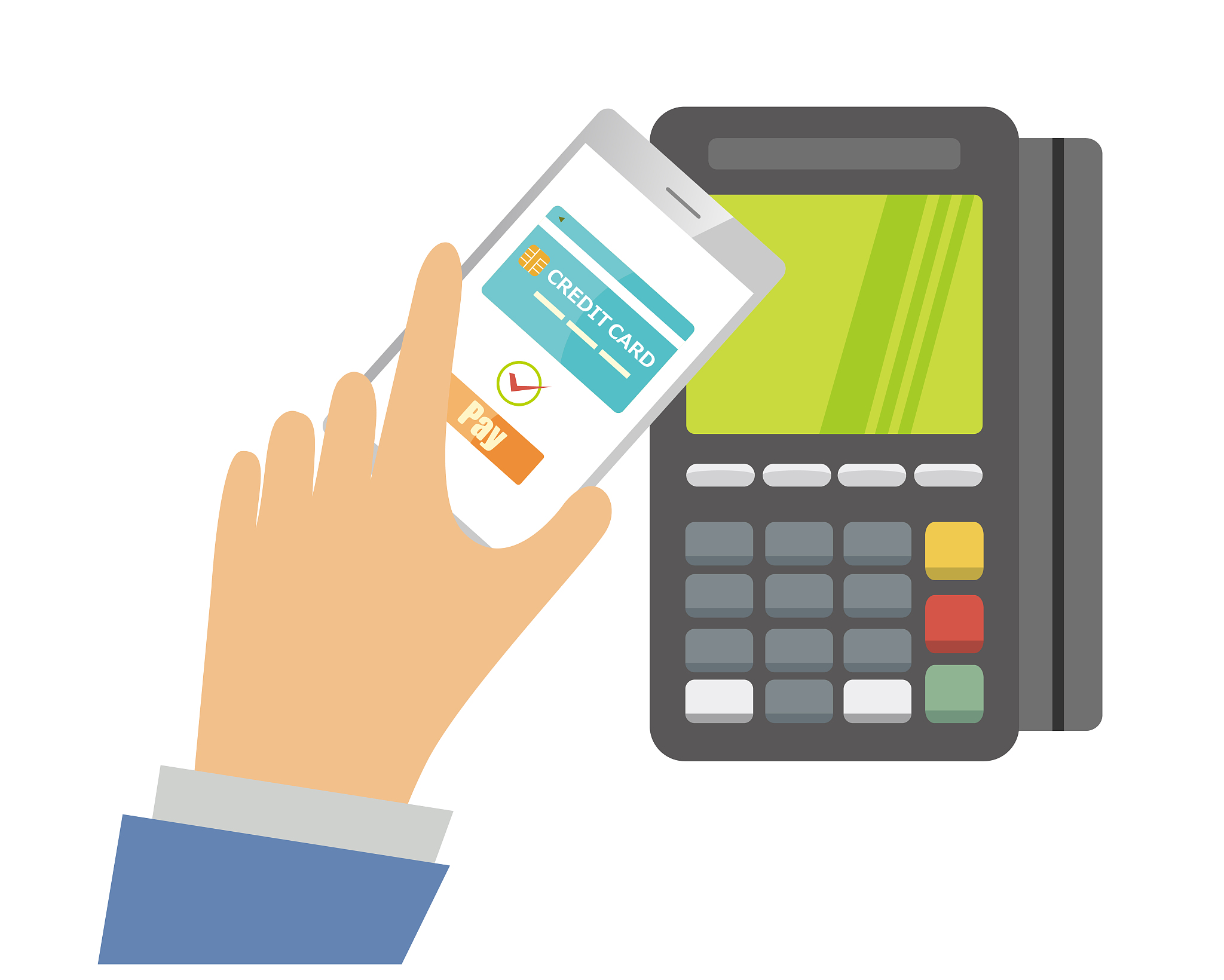 online payment. smartphone. vector illustration . electronic pay