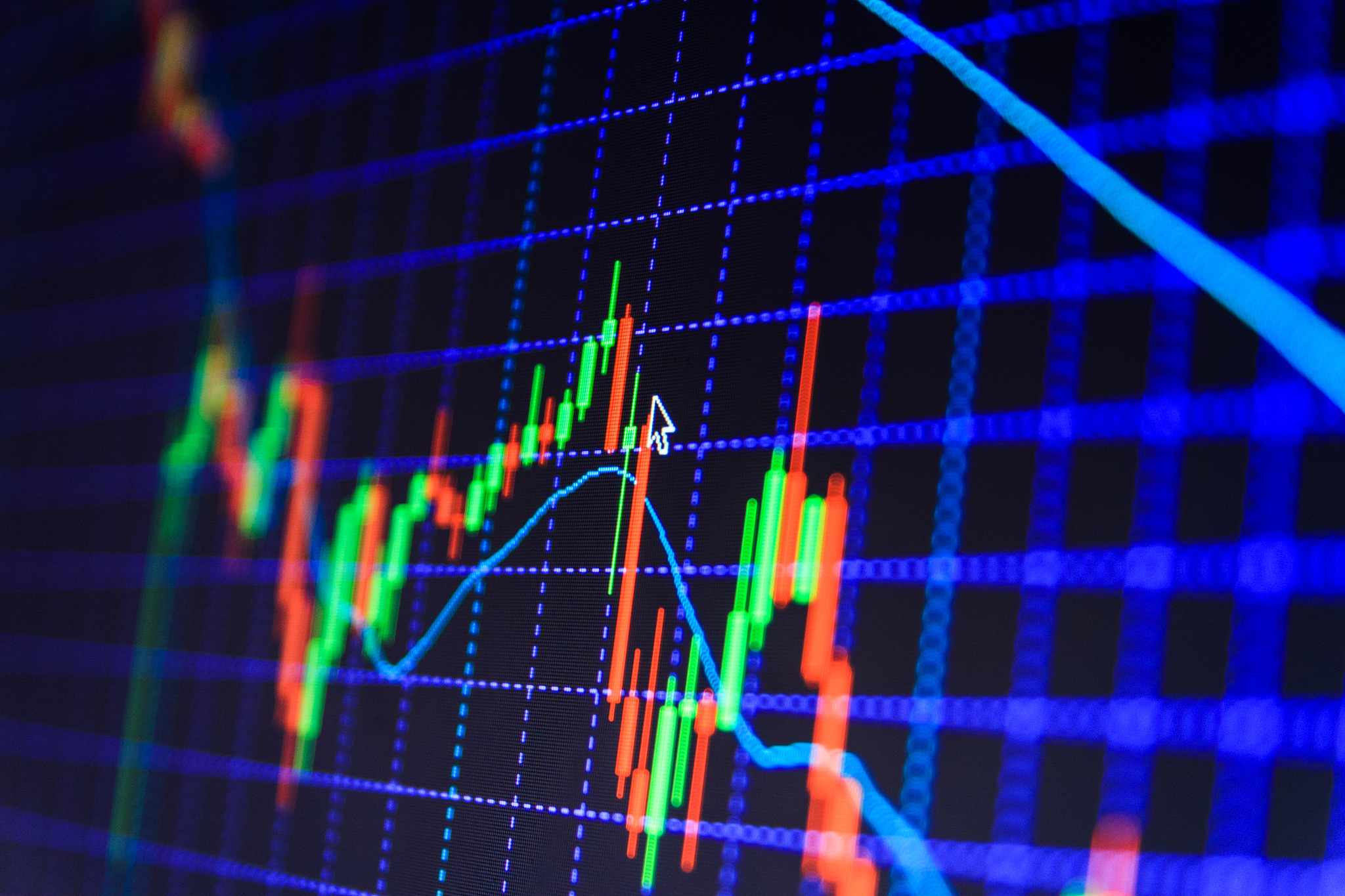 stock market graph and bar chart price display