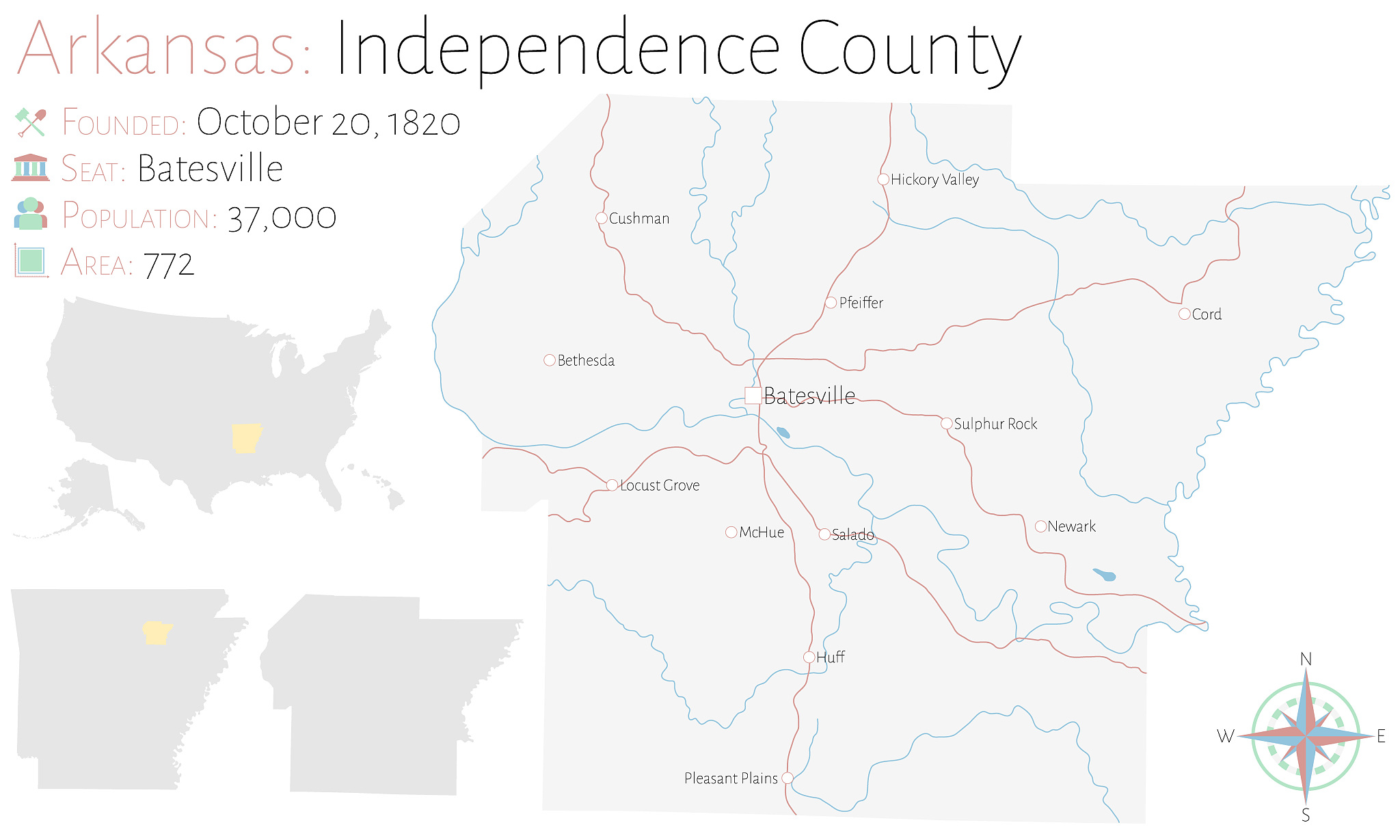 map of independence county in arkansas