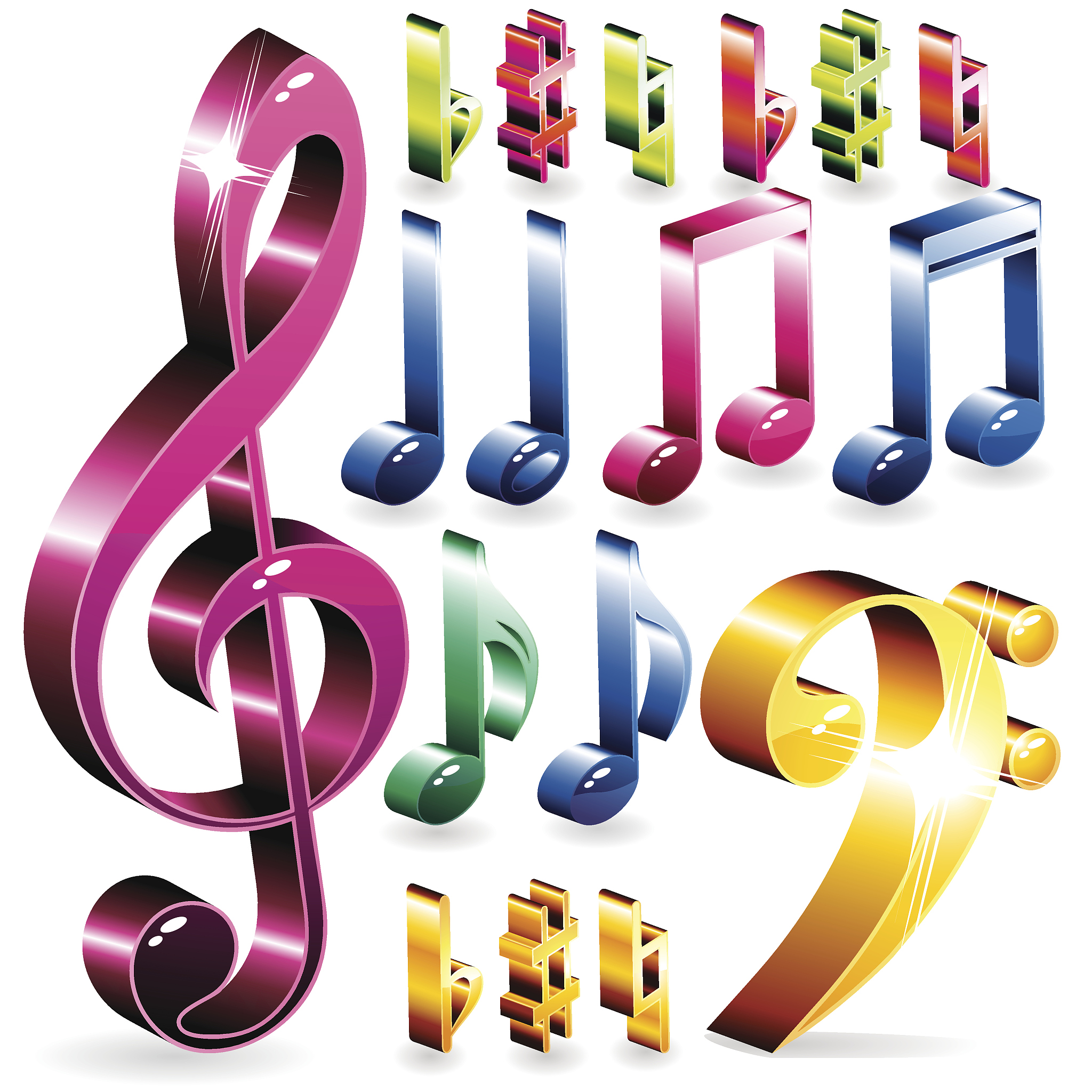 set of music symbols