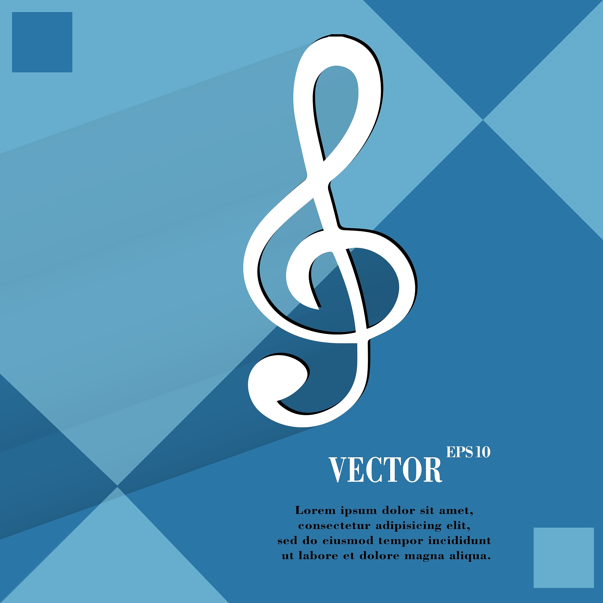 music elements notes web icon on a flat geometric