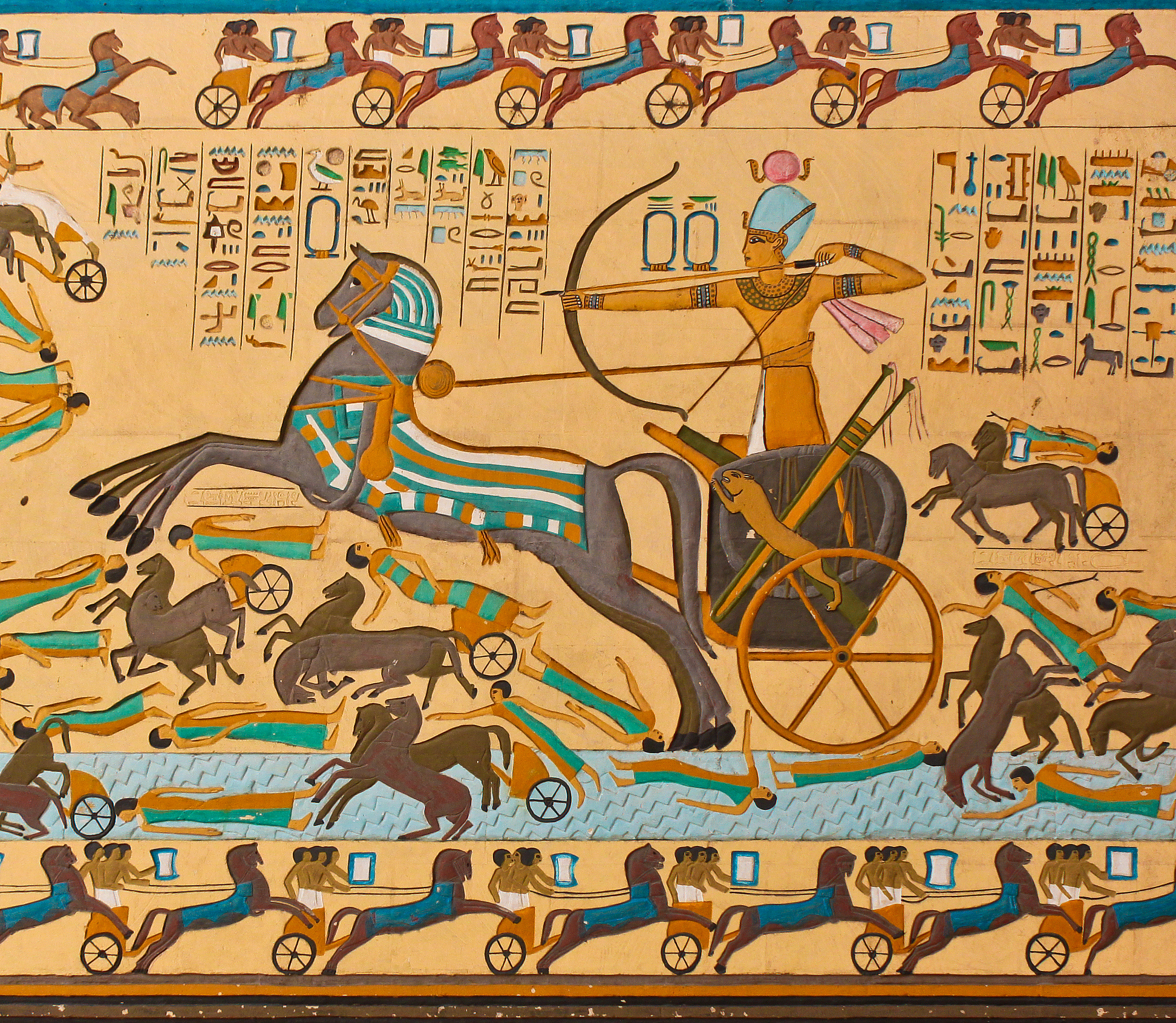 古埃及文字阅读顺序：人物朝向决定方向