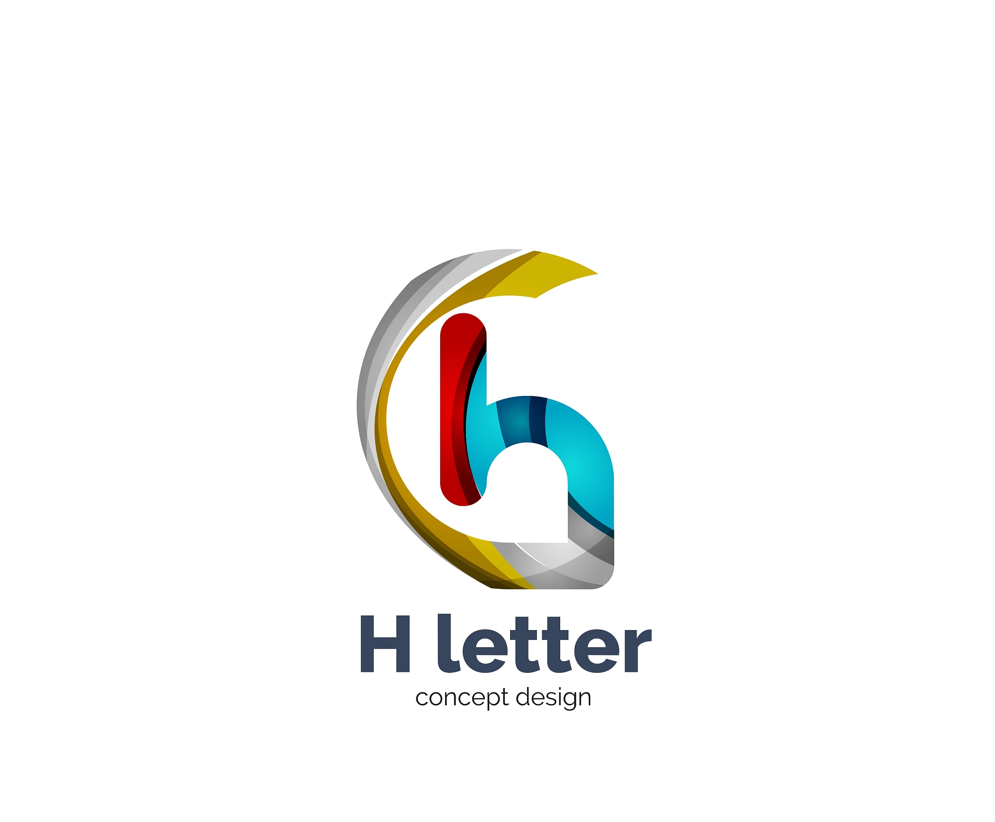 abstract h geometric letter logo template