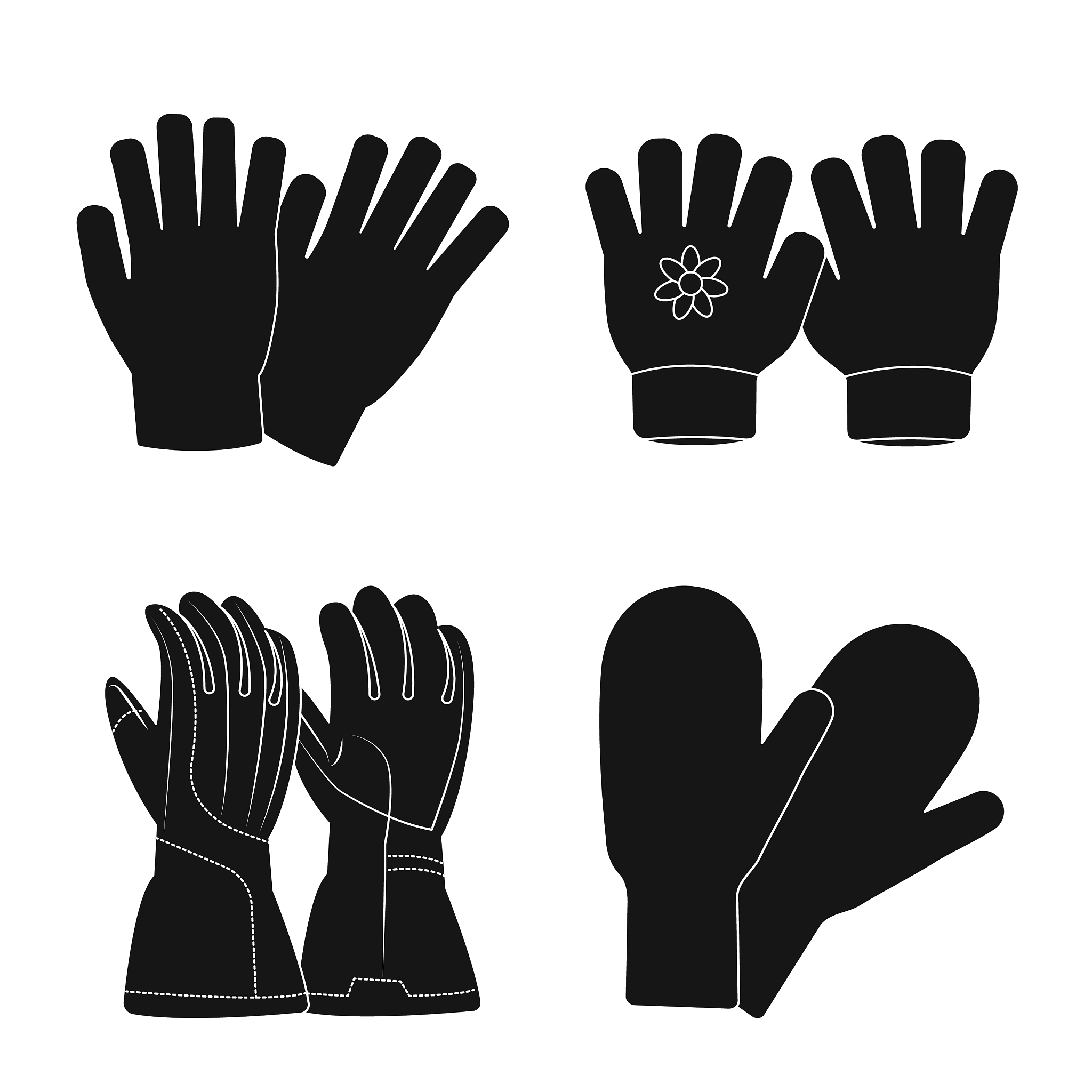 design glove and winter icon collection