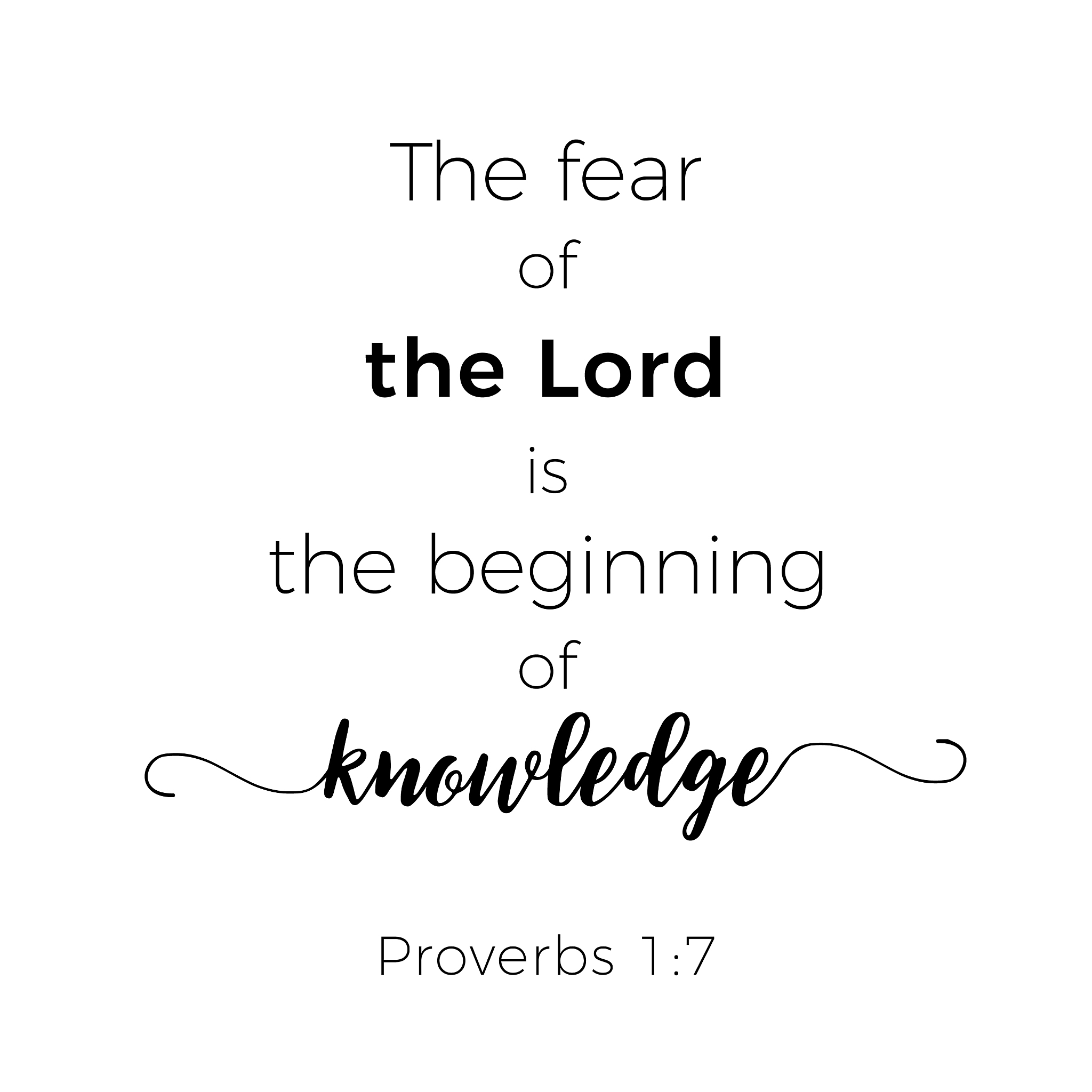 biblical phrase from proverbs the fear of the