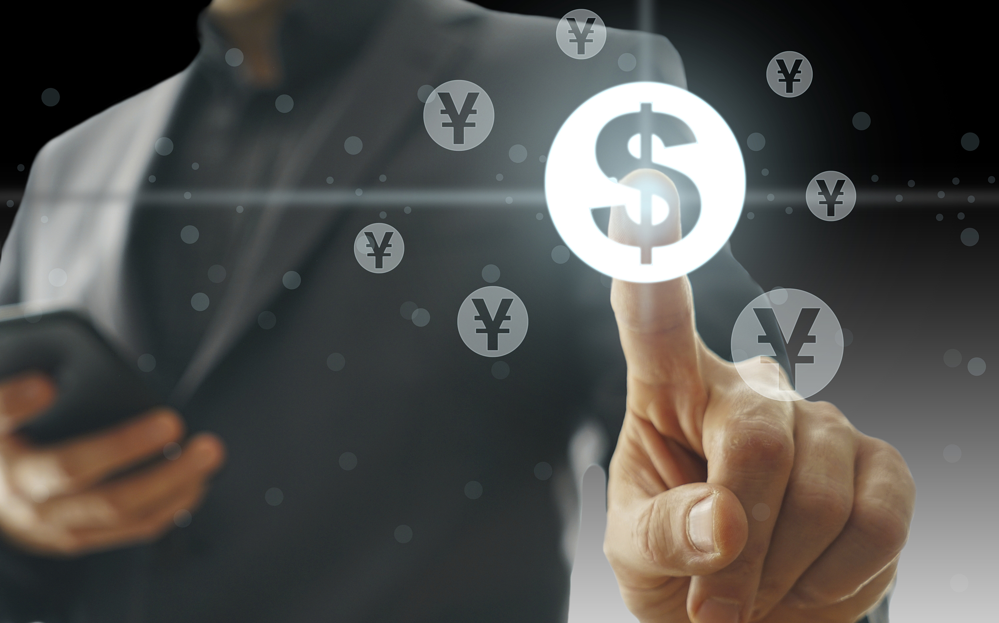 pressing dollar symbol