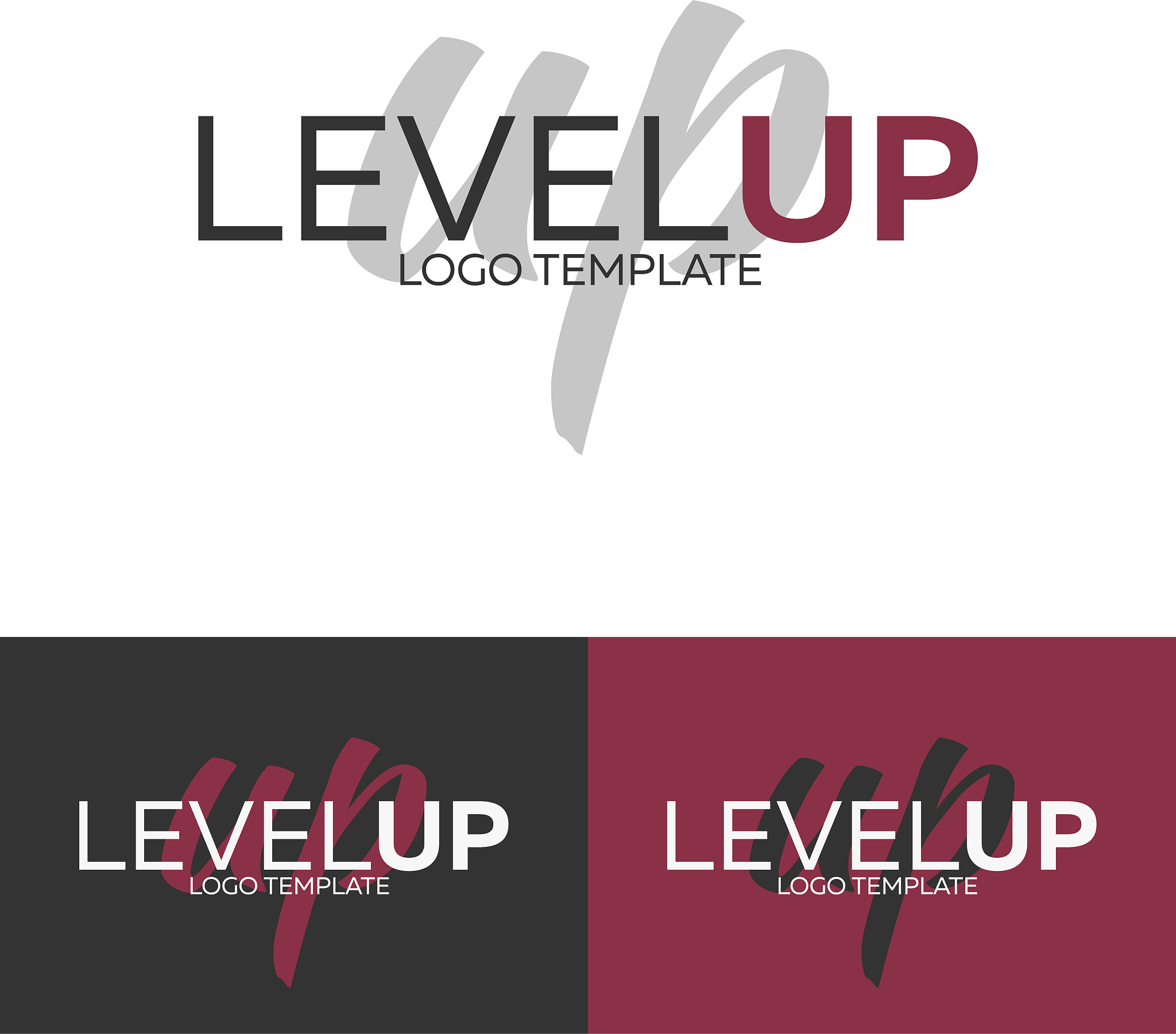 level up logo logo template logotype