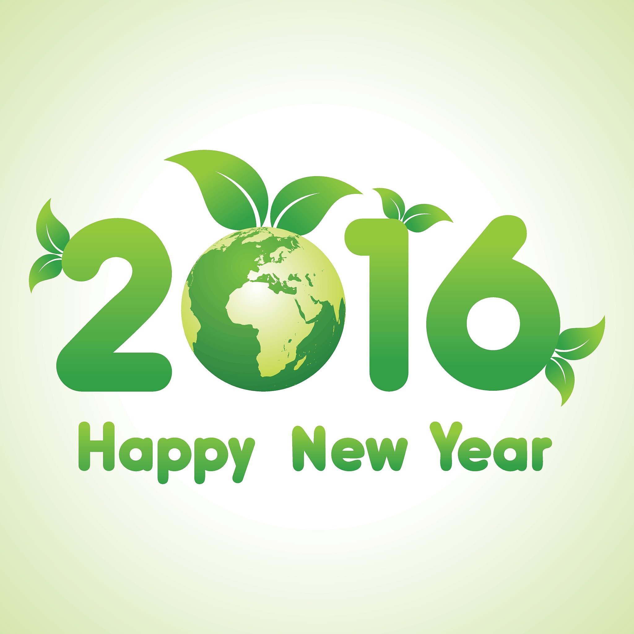 happy new year 2016 background with save the world concept stock
