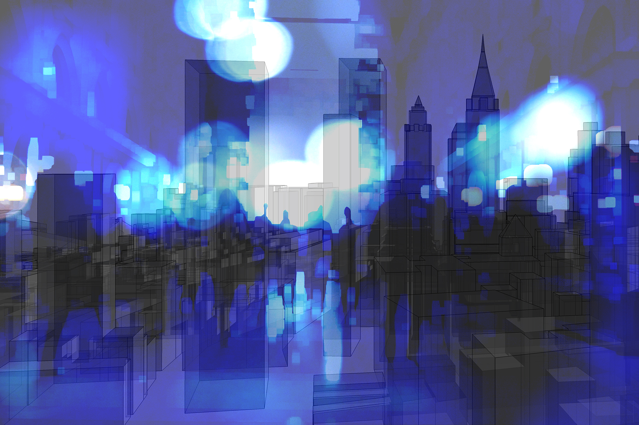 抽象城市夜景画：灵感来自Pinterest