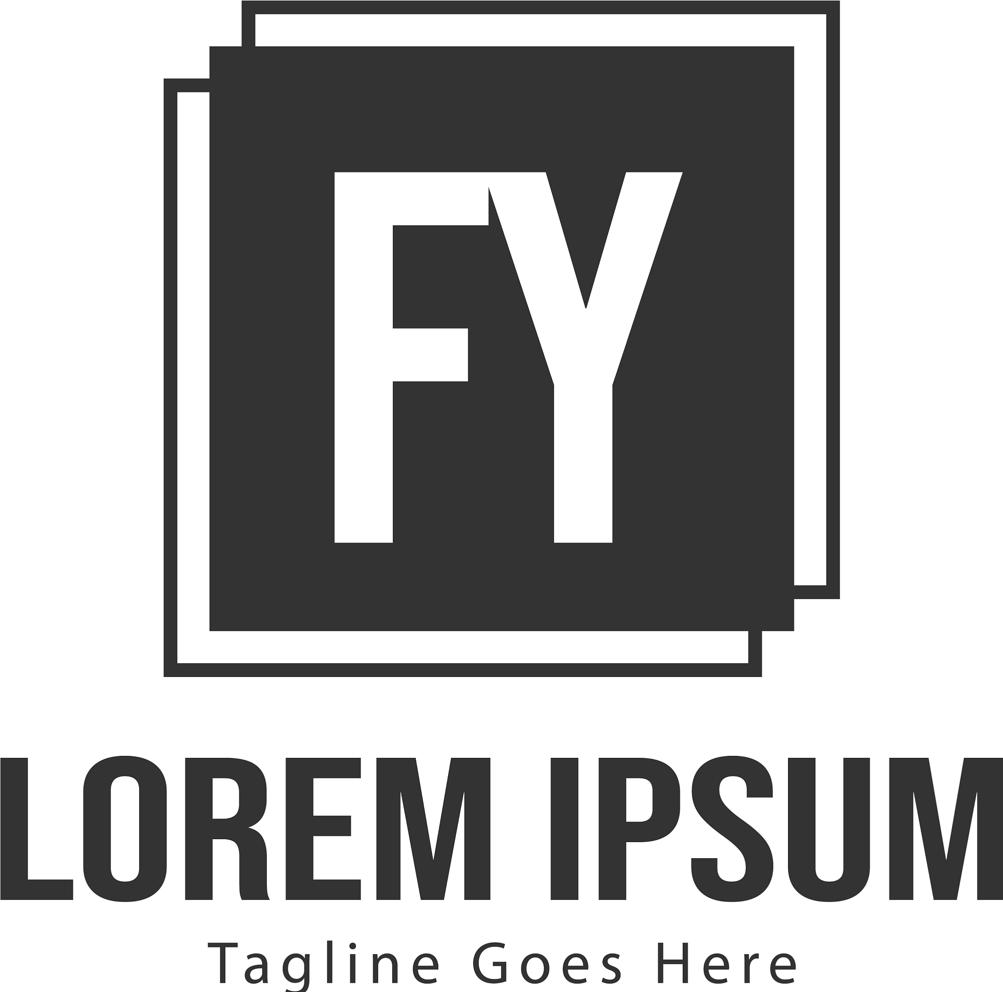 initial fy logo template with modern frame