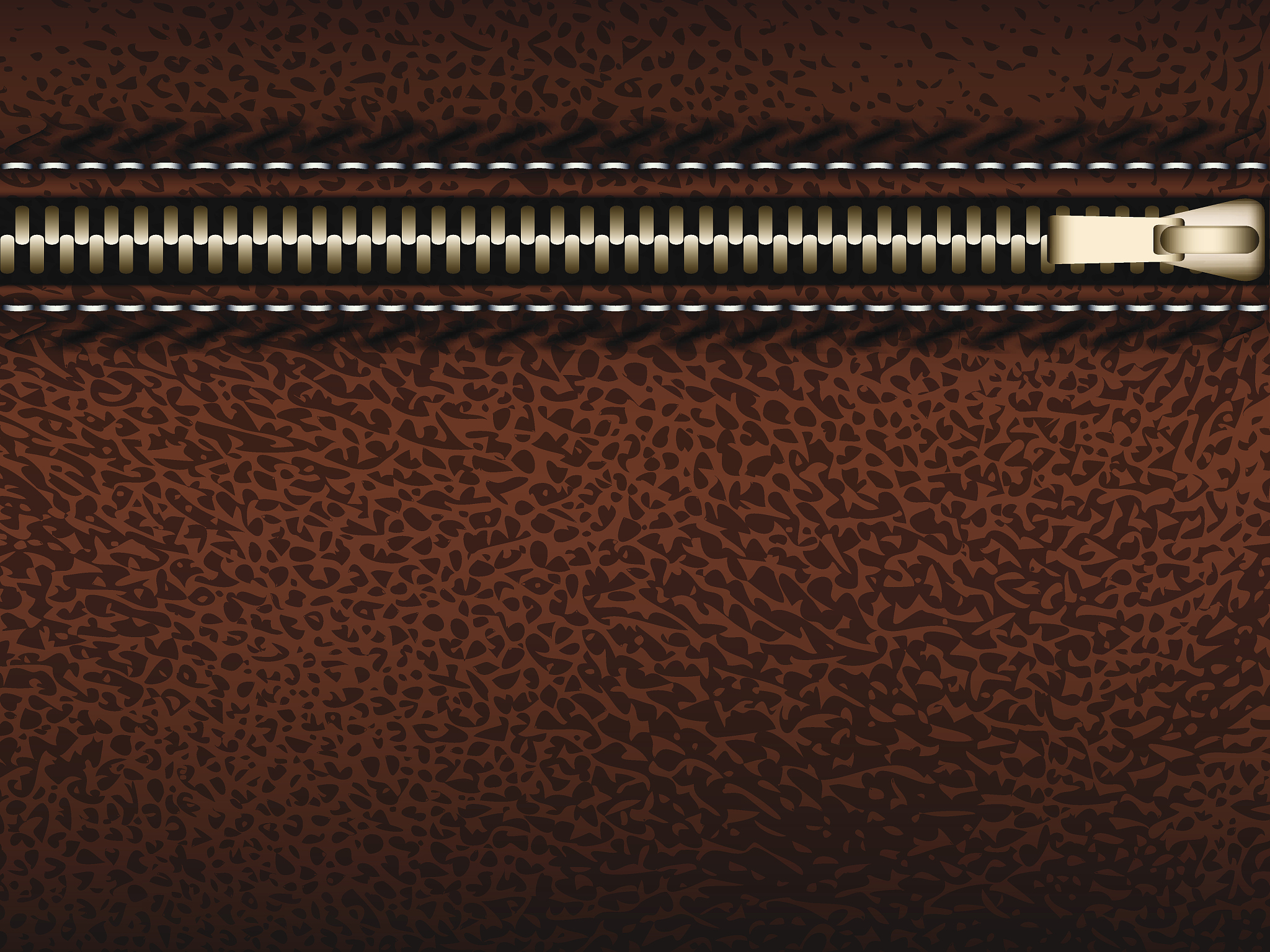 brown leather with zipper vector part of clothes