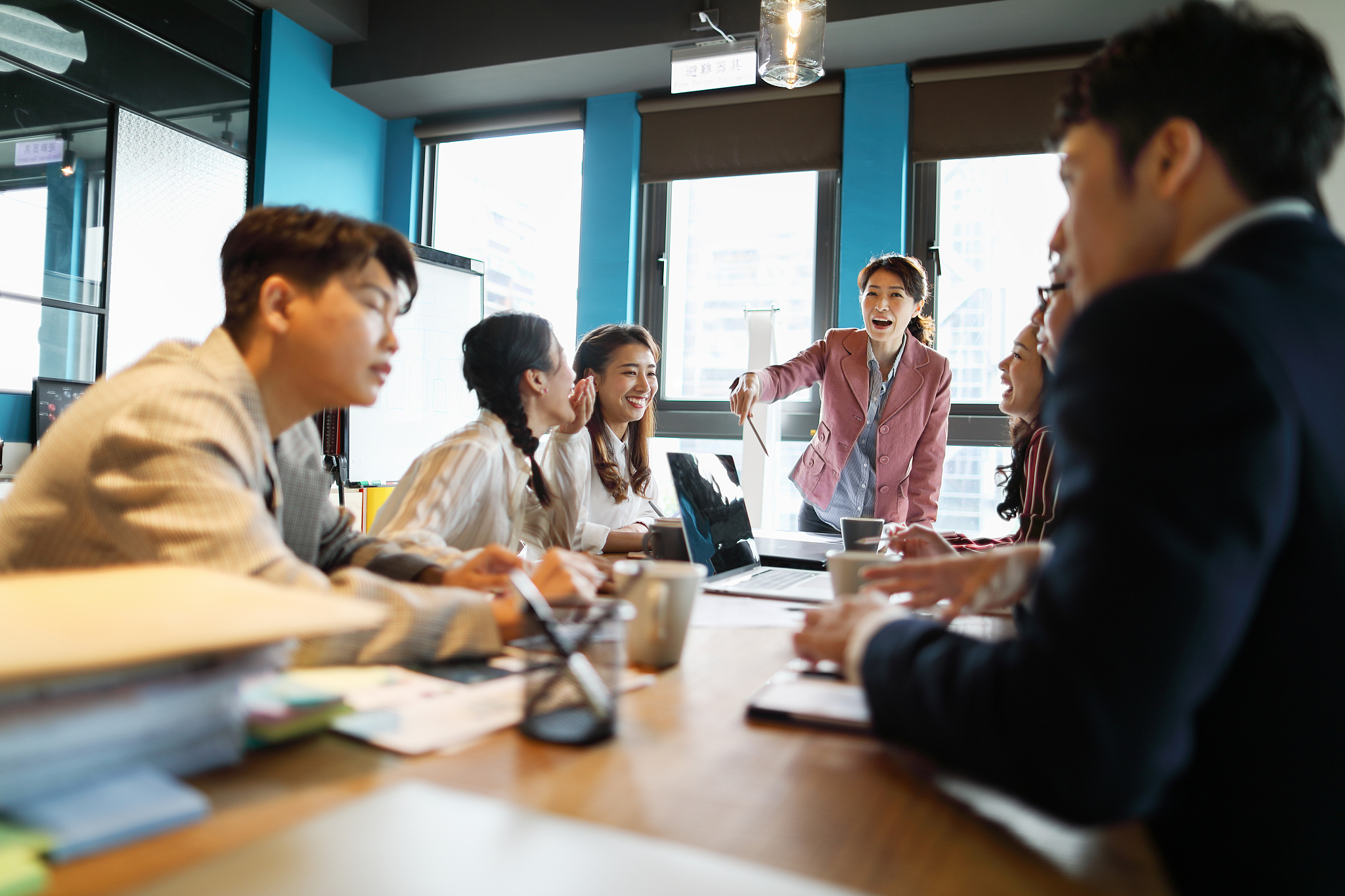 group of business persons in discussion
