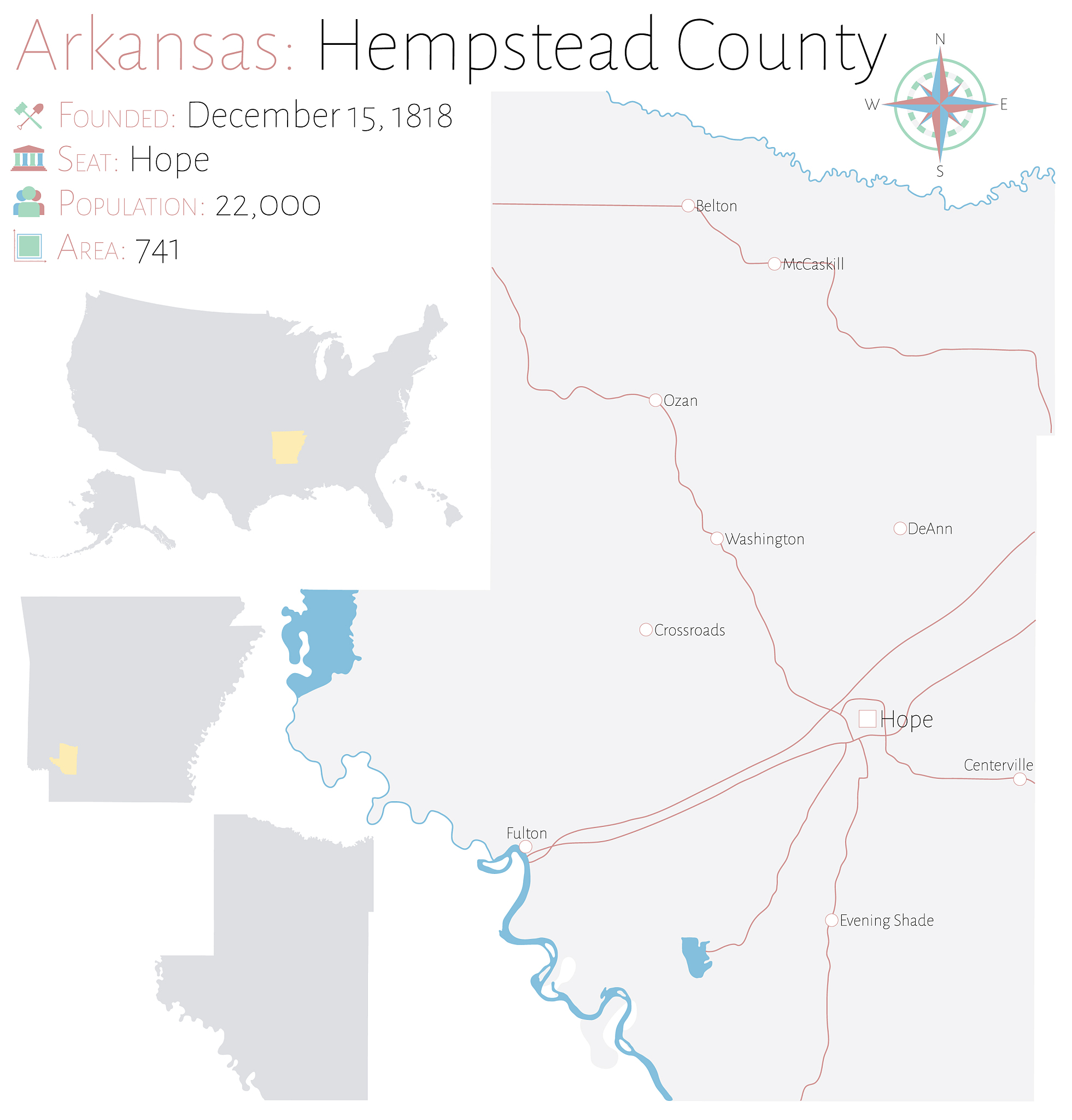map hempstead county in arkansas