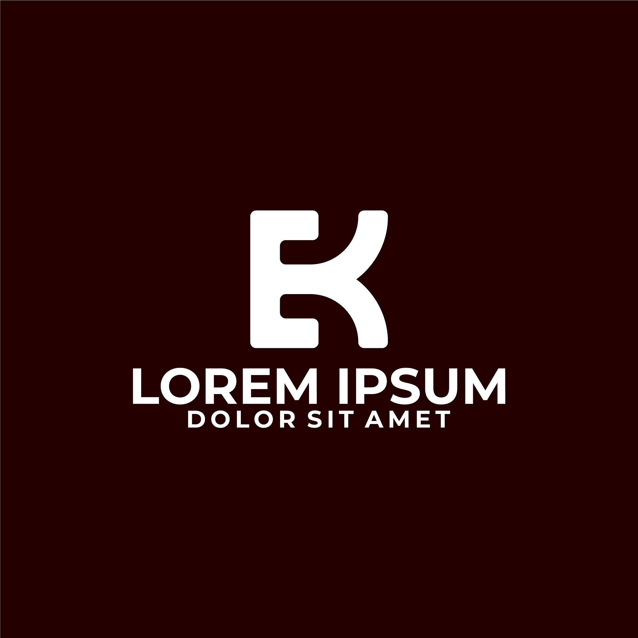 initial letter e k logo template with bold icon