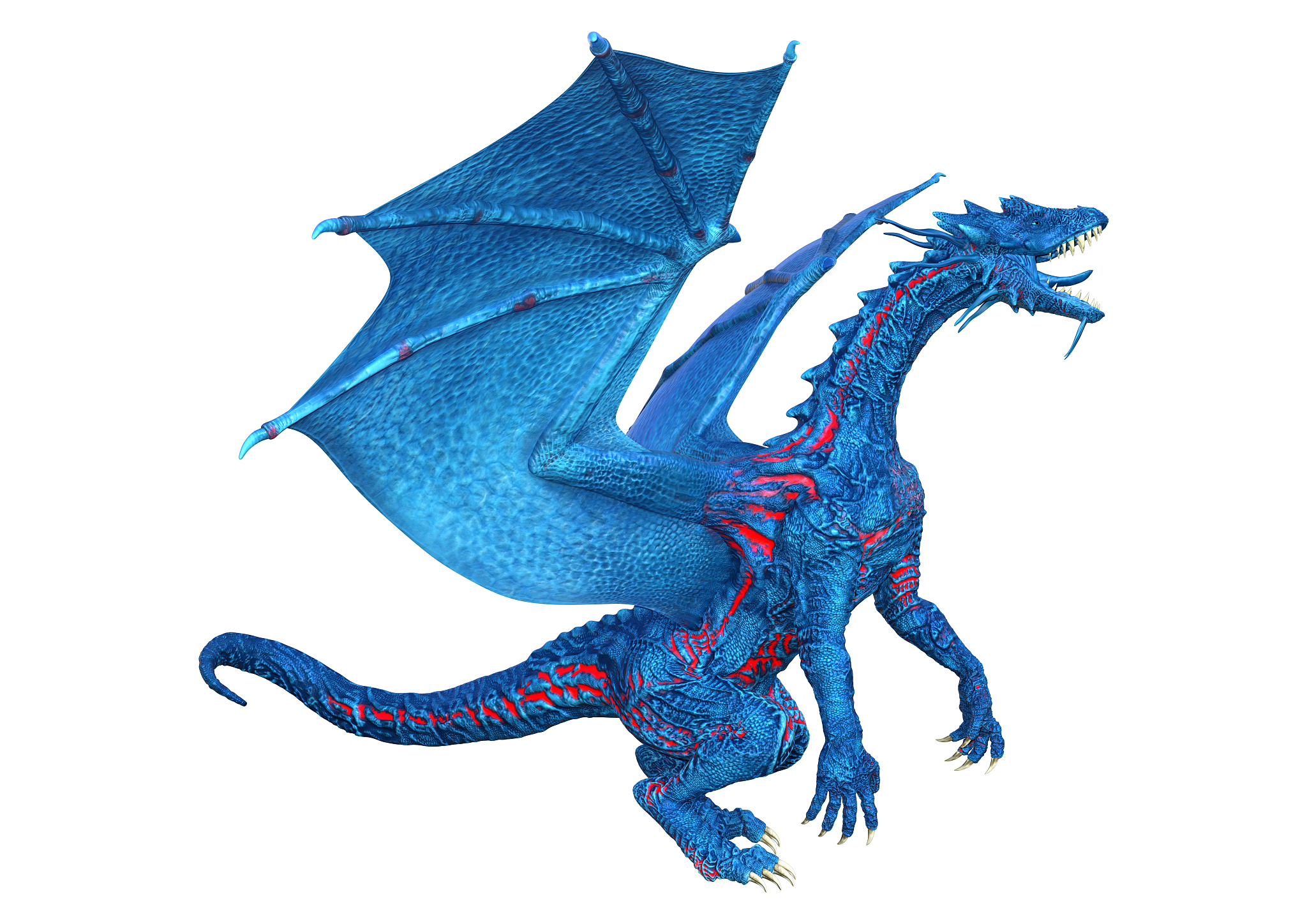 3d illustration fantasy dragon on white