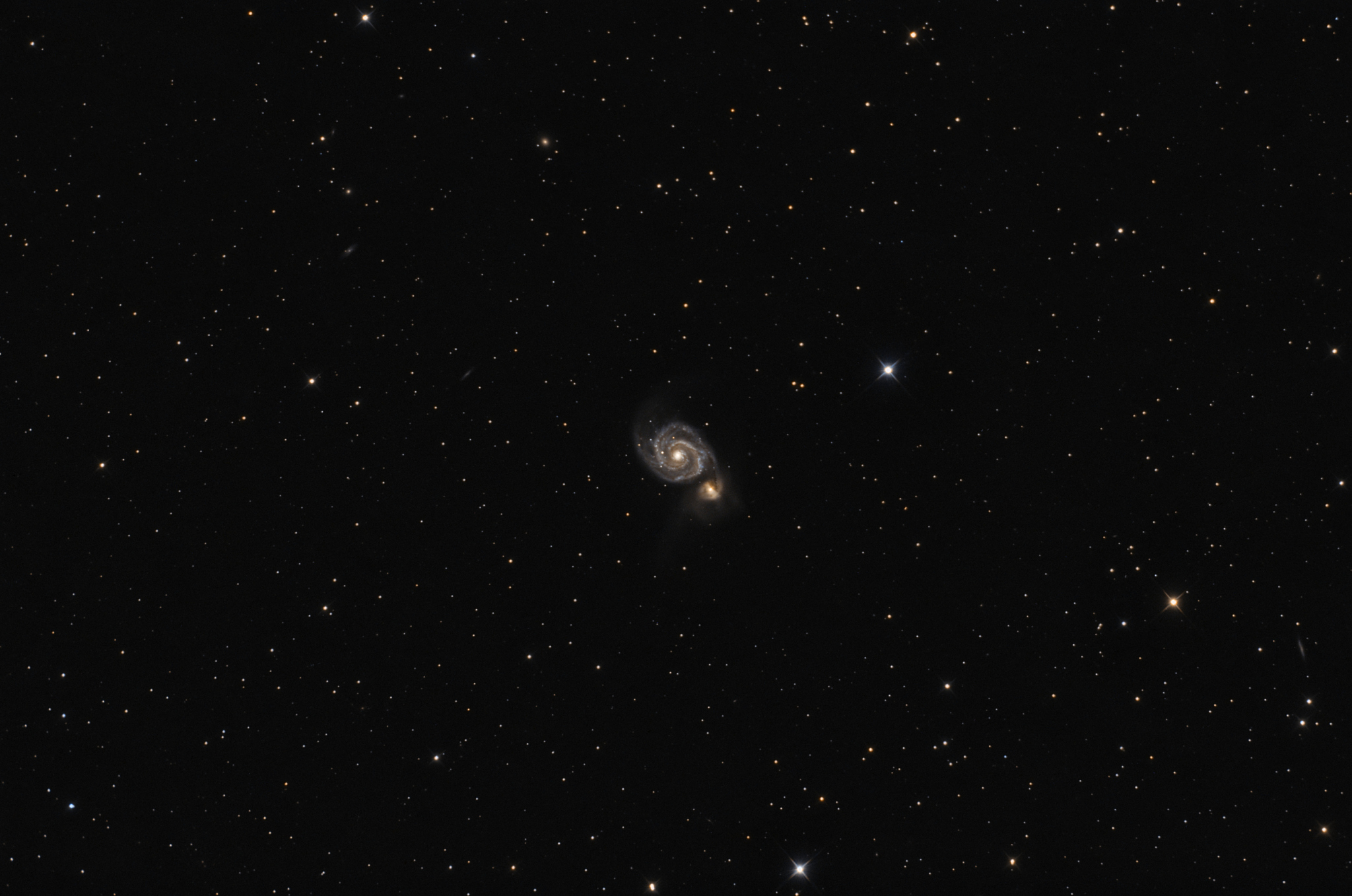 whirlpool galaxy in space
