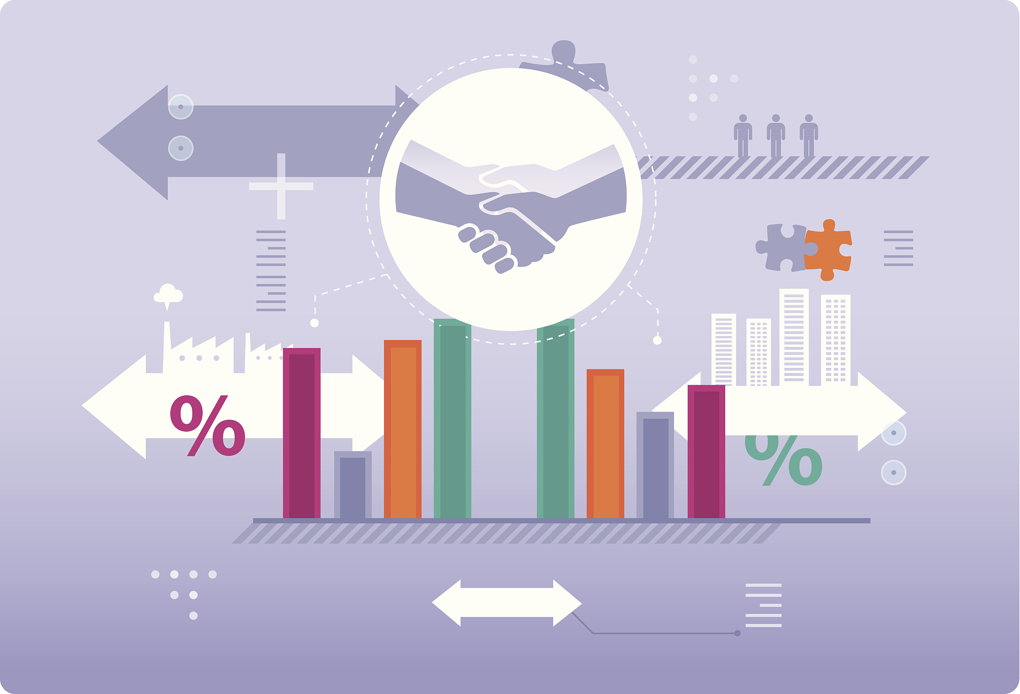 illustrative image of collaboration between two business firms