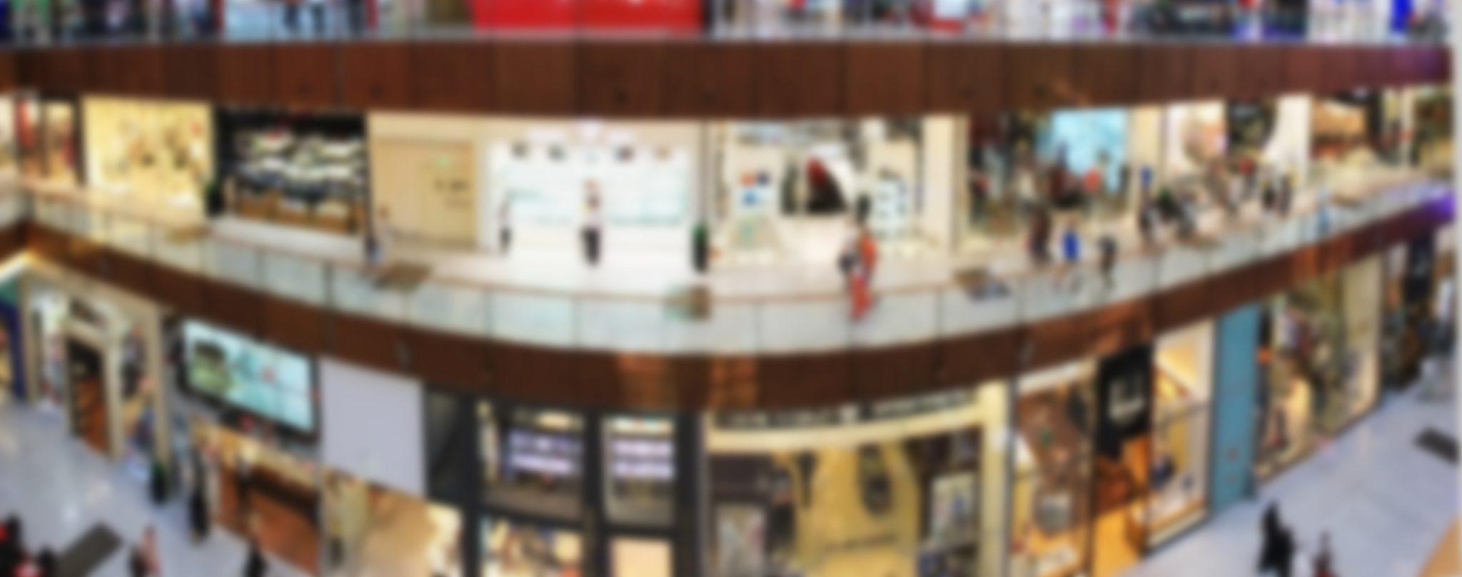shopping center, view from the top inside, boutiques and shops,