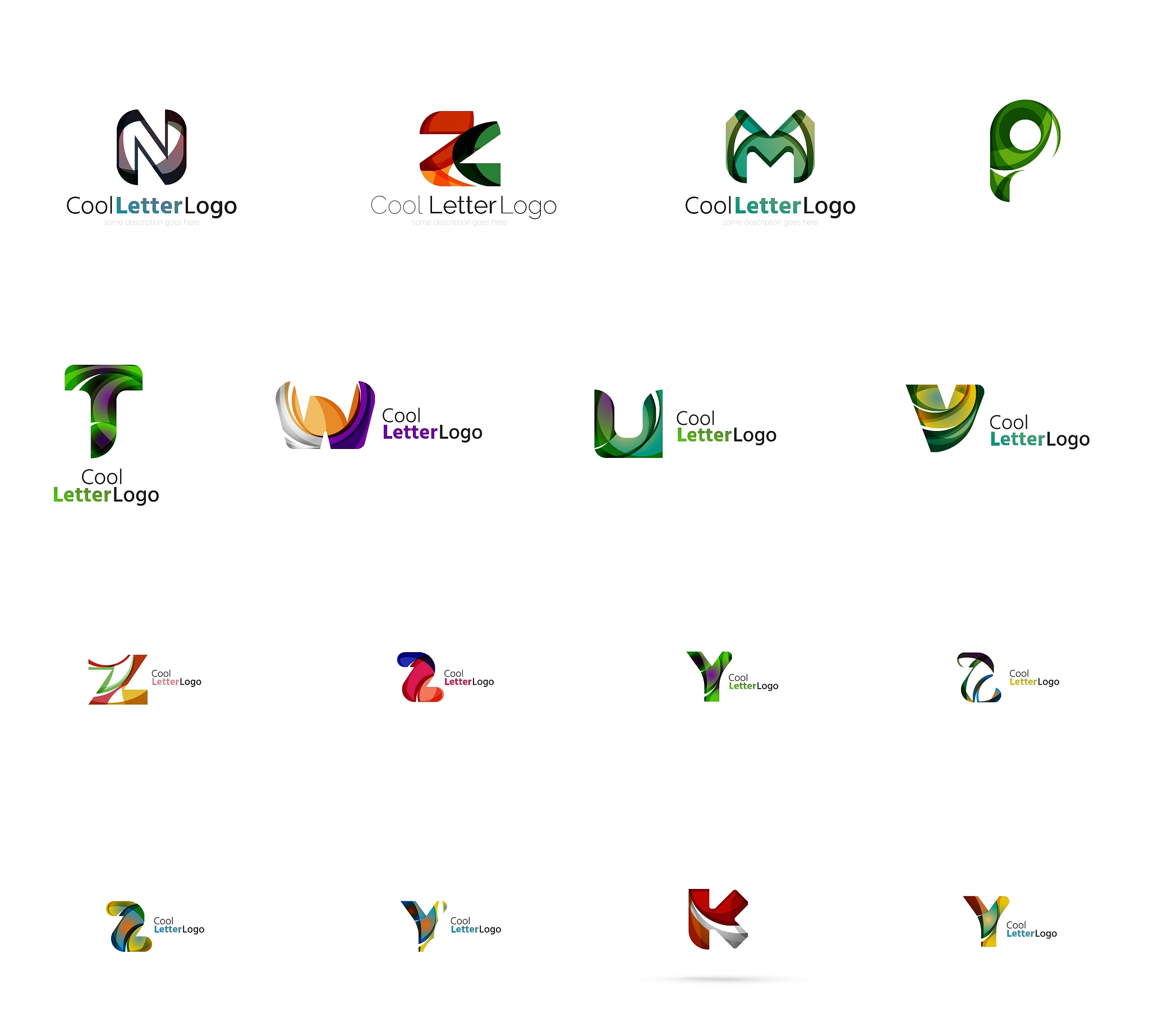set of universal company logo ideas business icon