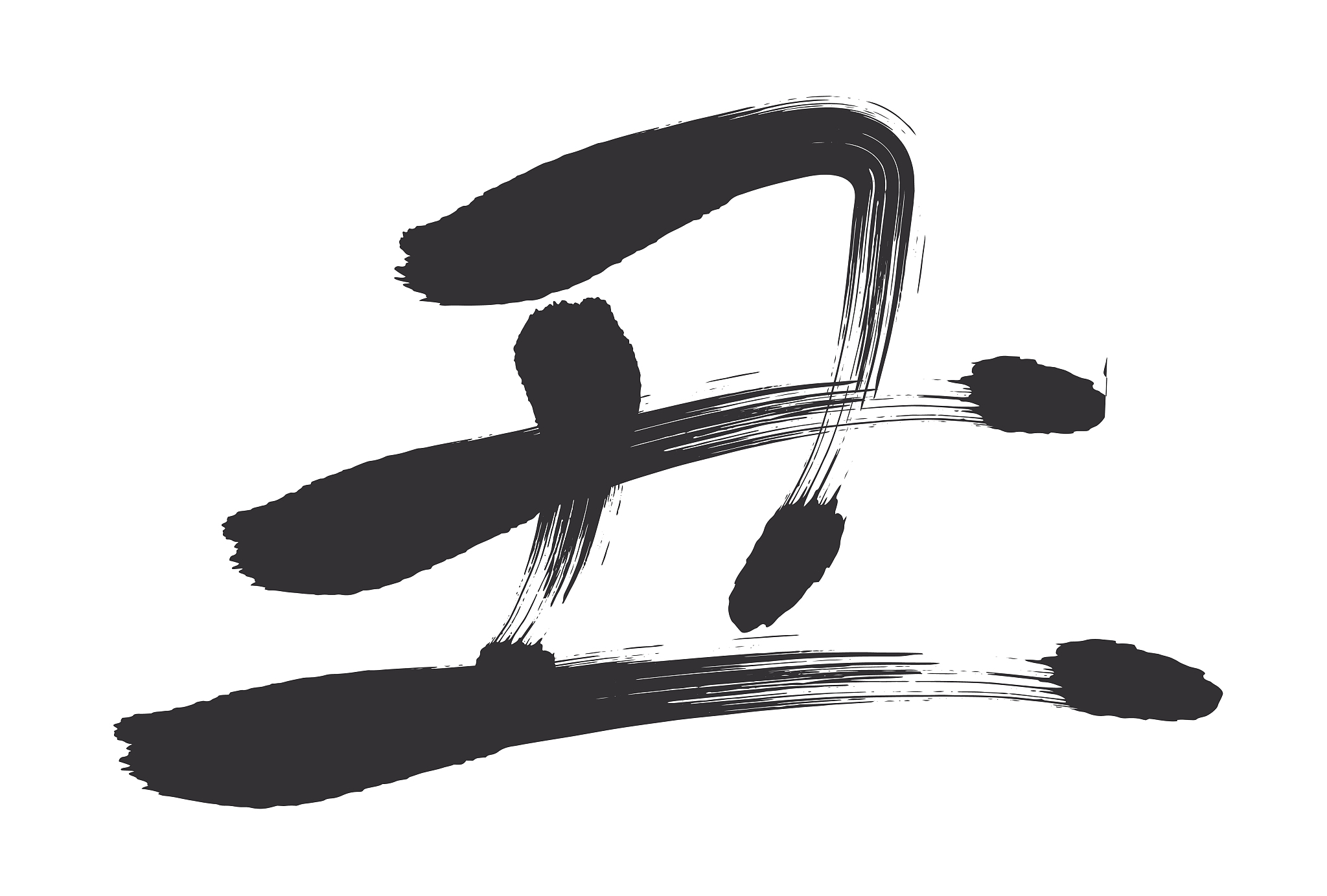 brush character illustration of ox: new year's card material - t