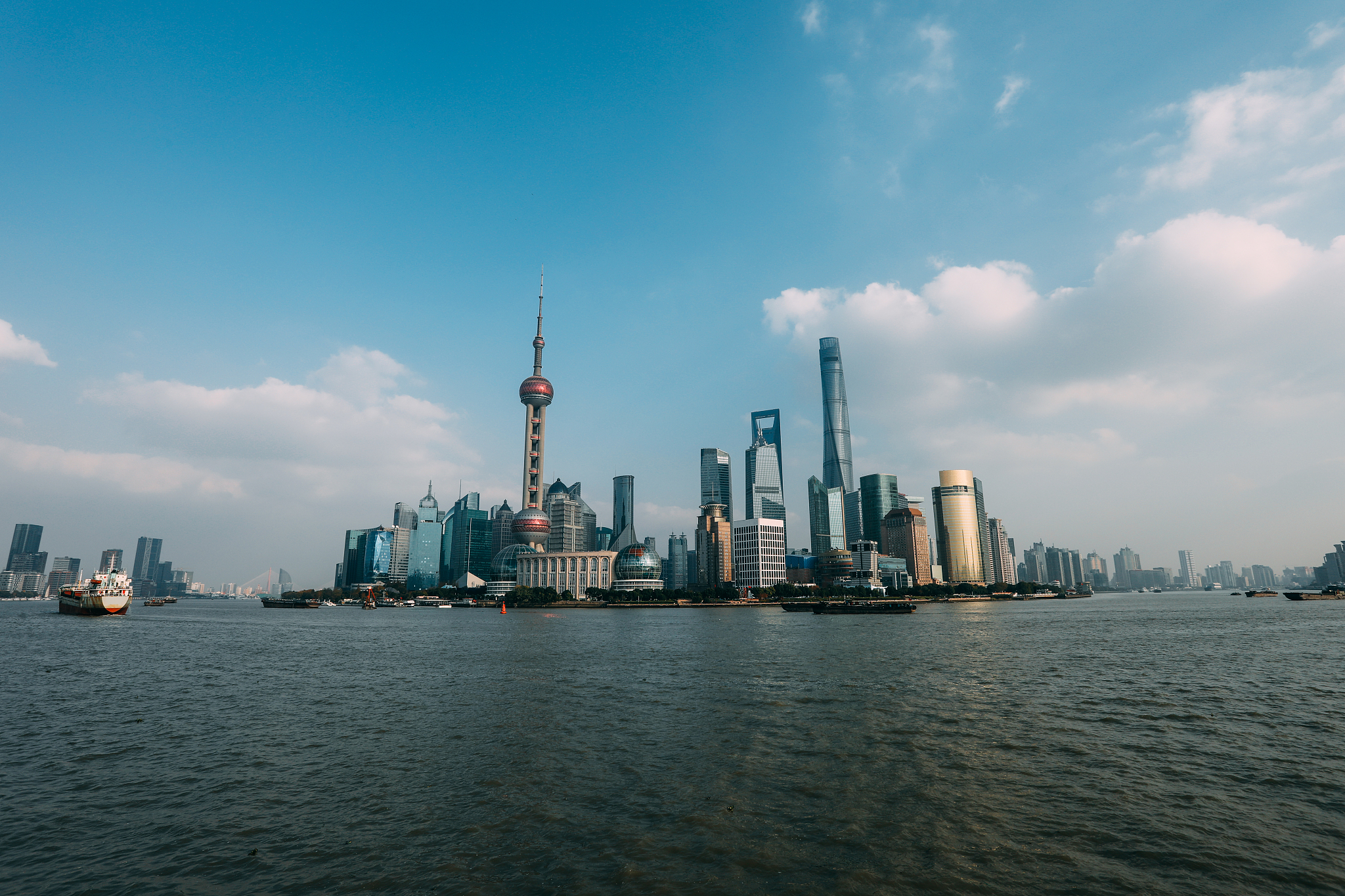 shanghai china modern skyscrapers skyline urban city view