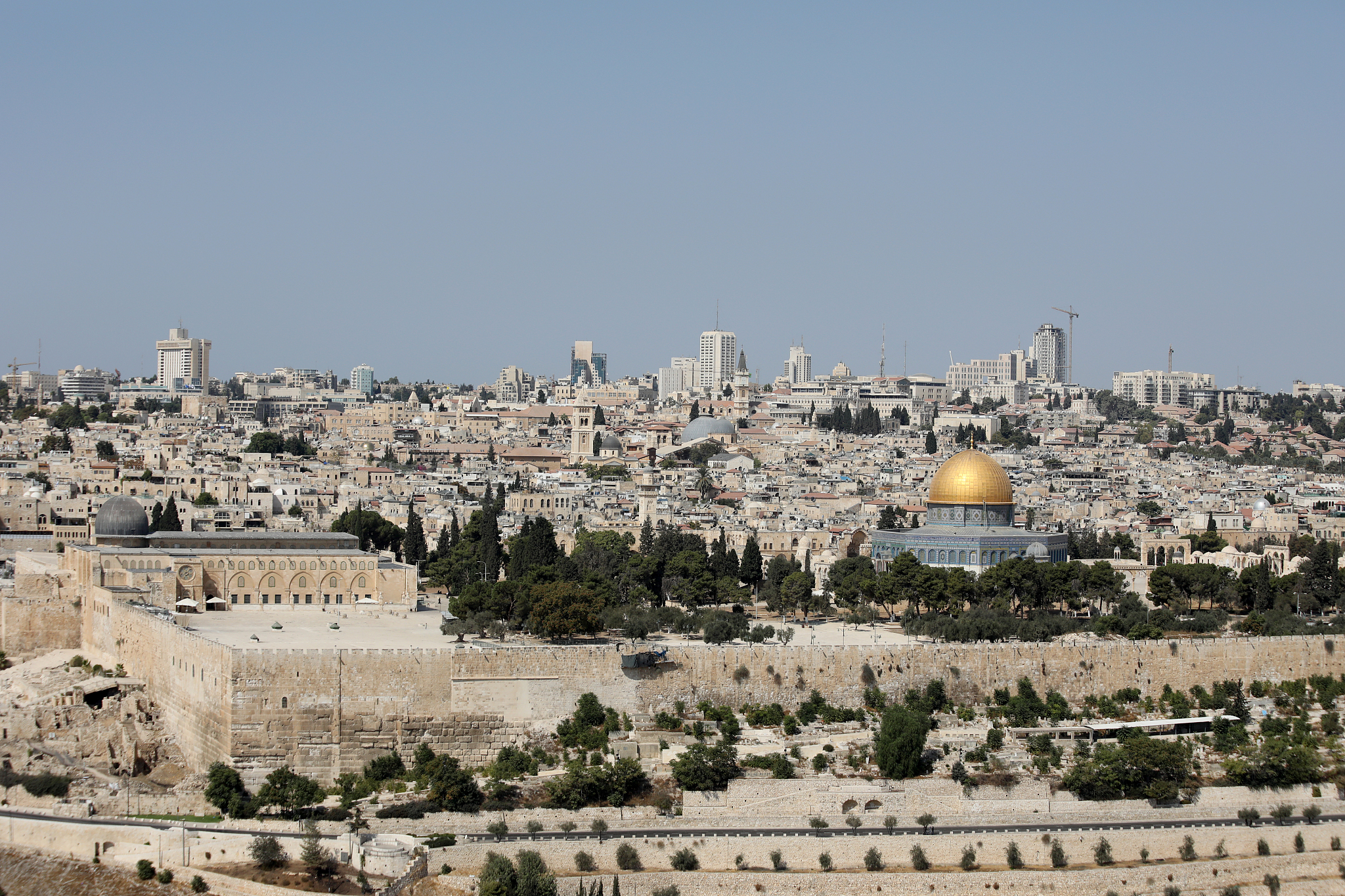 jerusalem old city panoramic aerial view