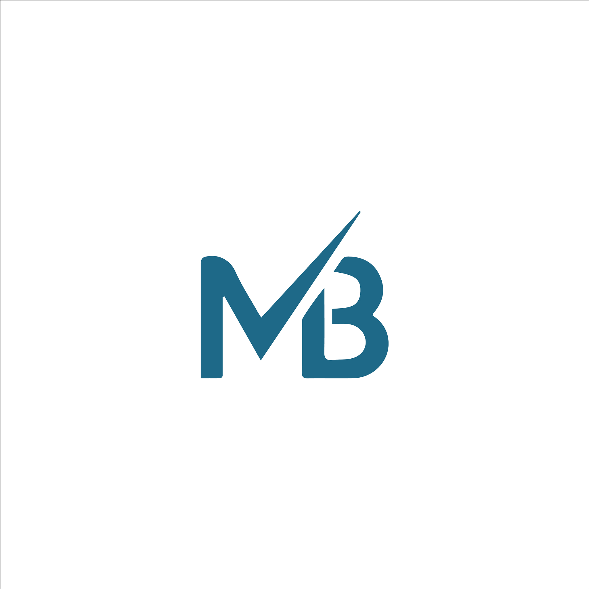 initial letter mb logo or bm logo design