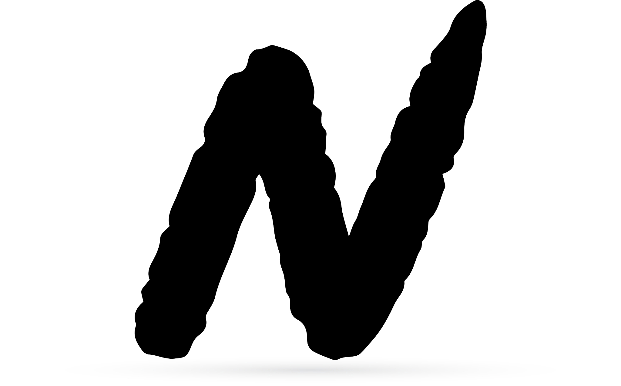 dodle letter n icon isolated on white for design