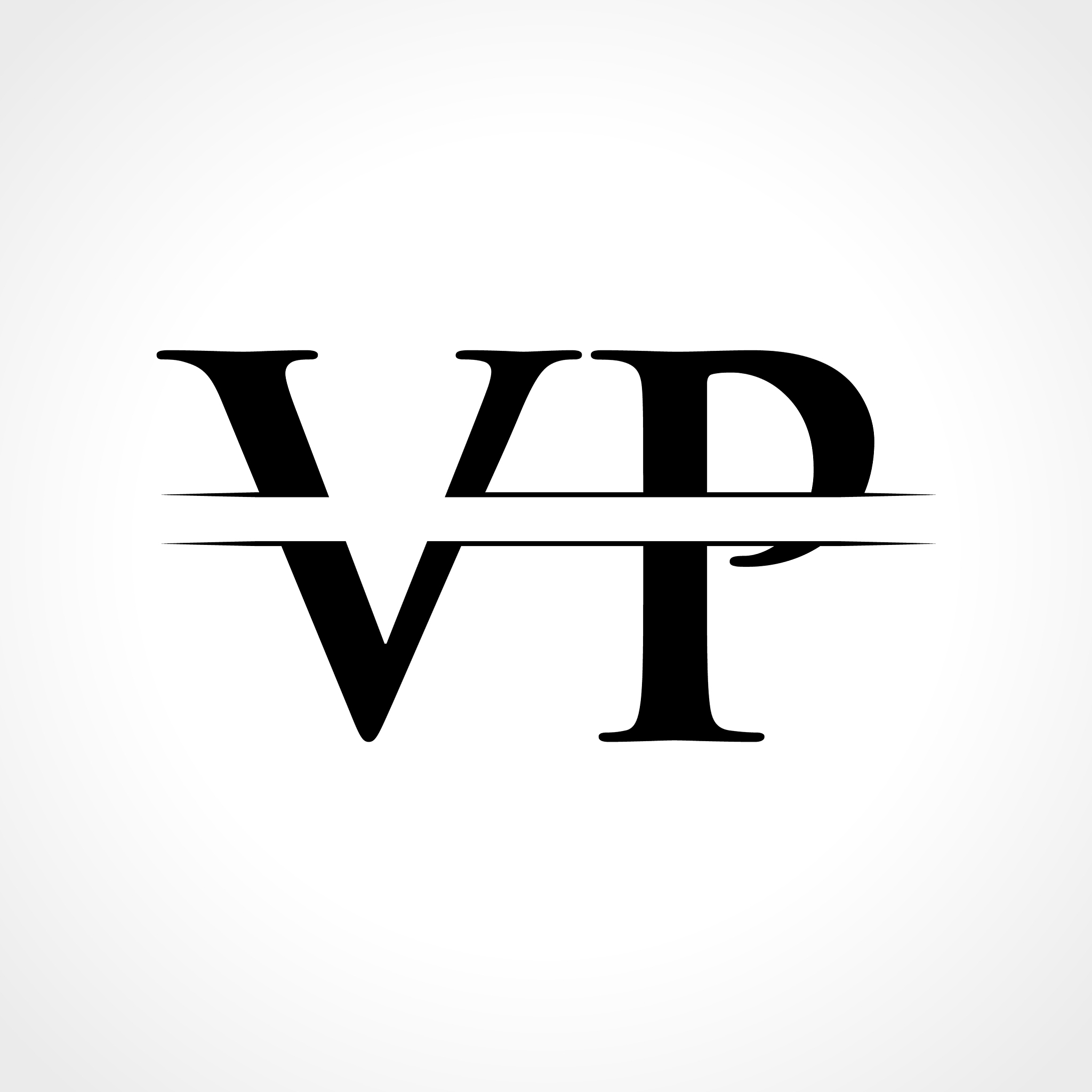creative letter vp logo template with black color