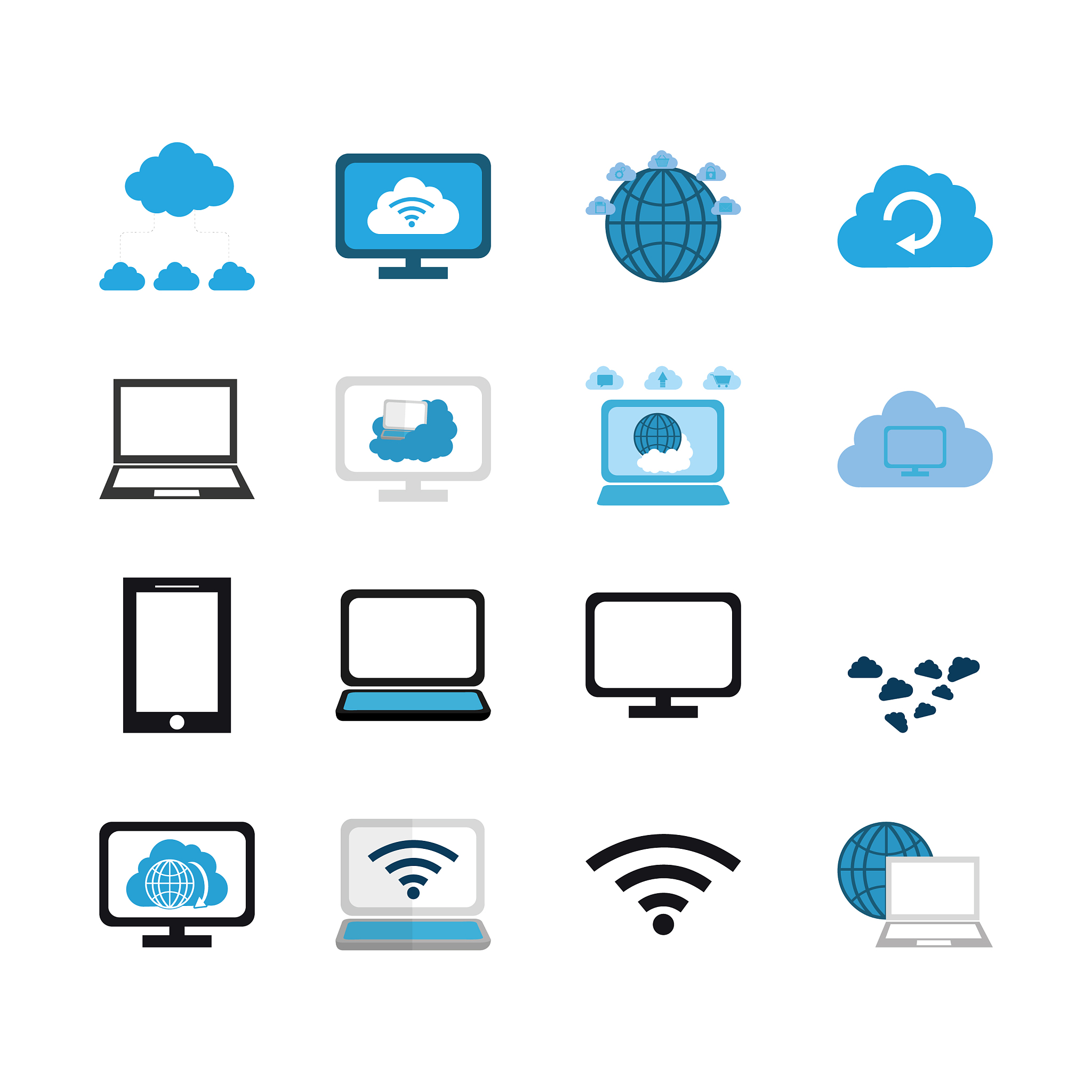 bundle cloud computing with icons