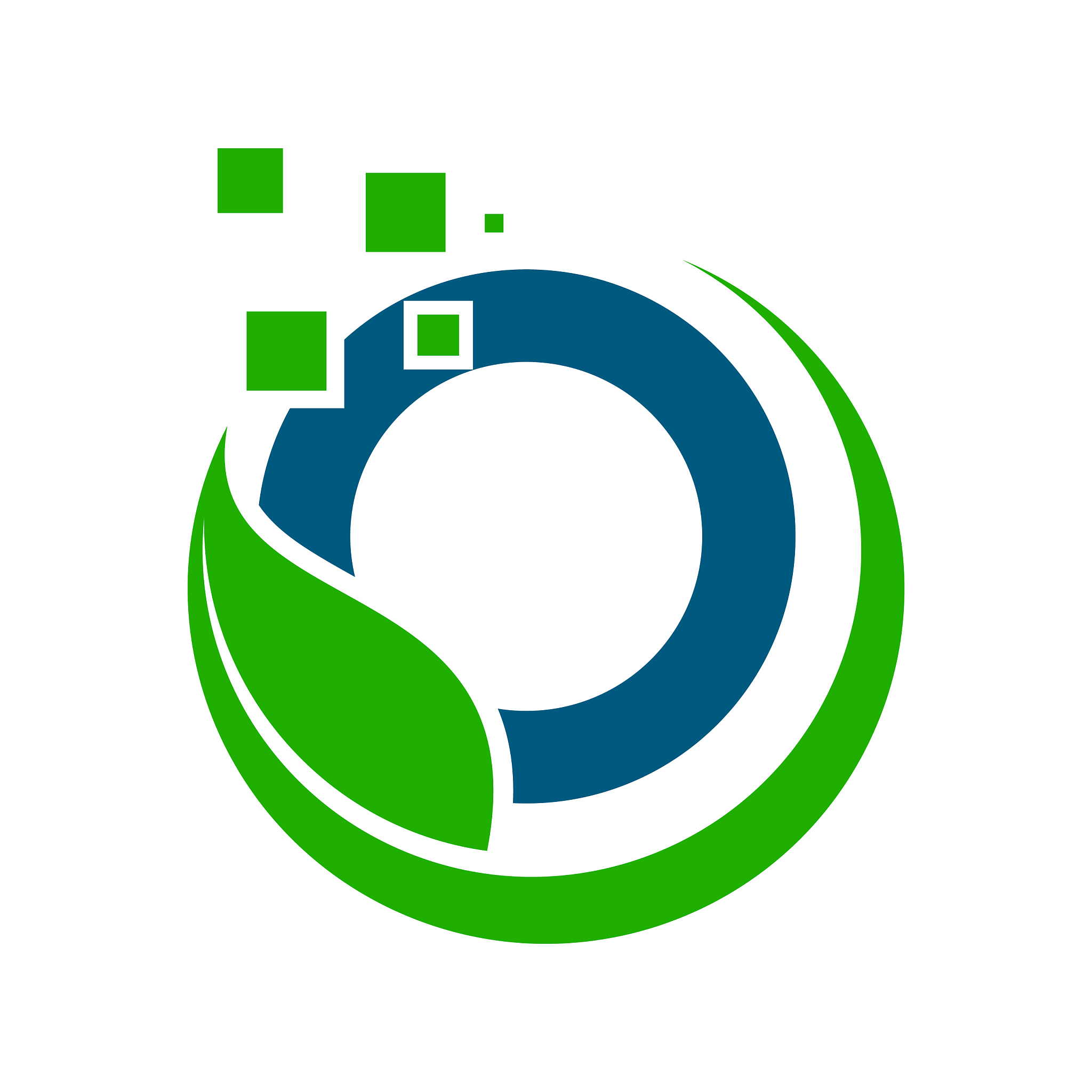 best letter o symbol with leaf and bubble on the