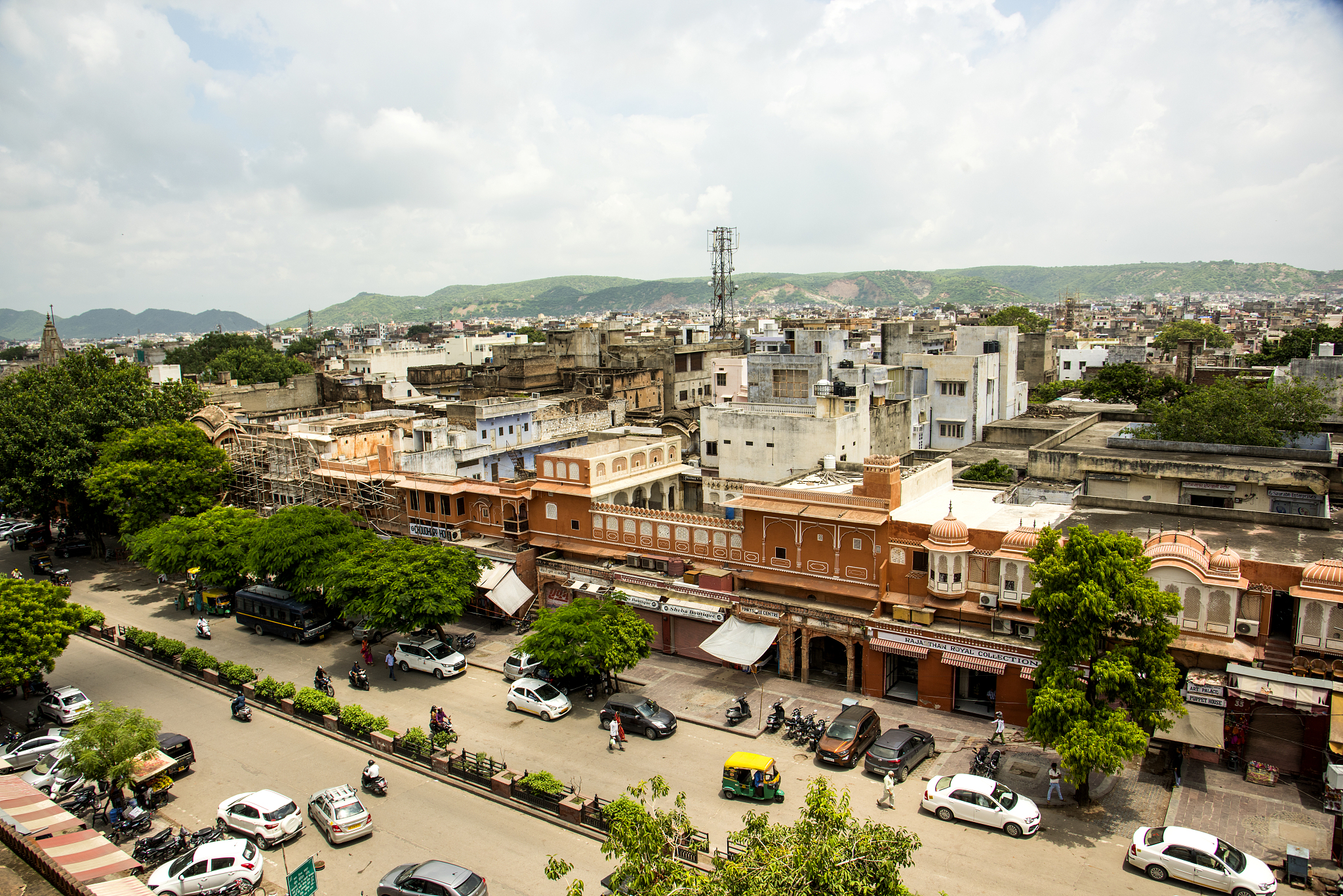view from hawa mahal of pink city jaipur declared world heritage