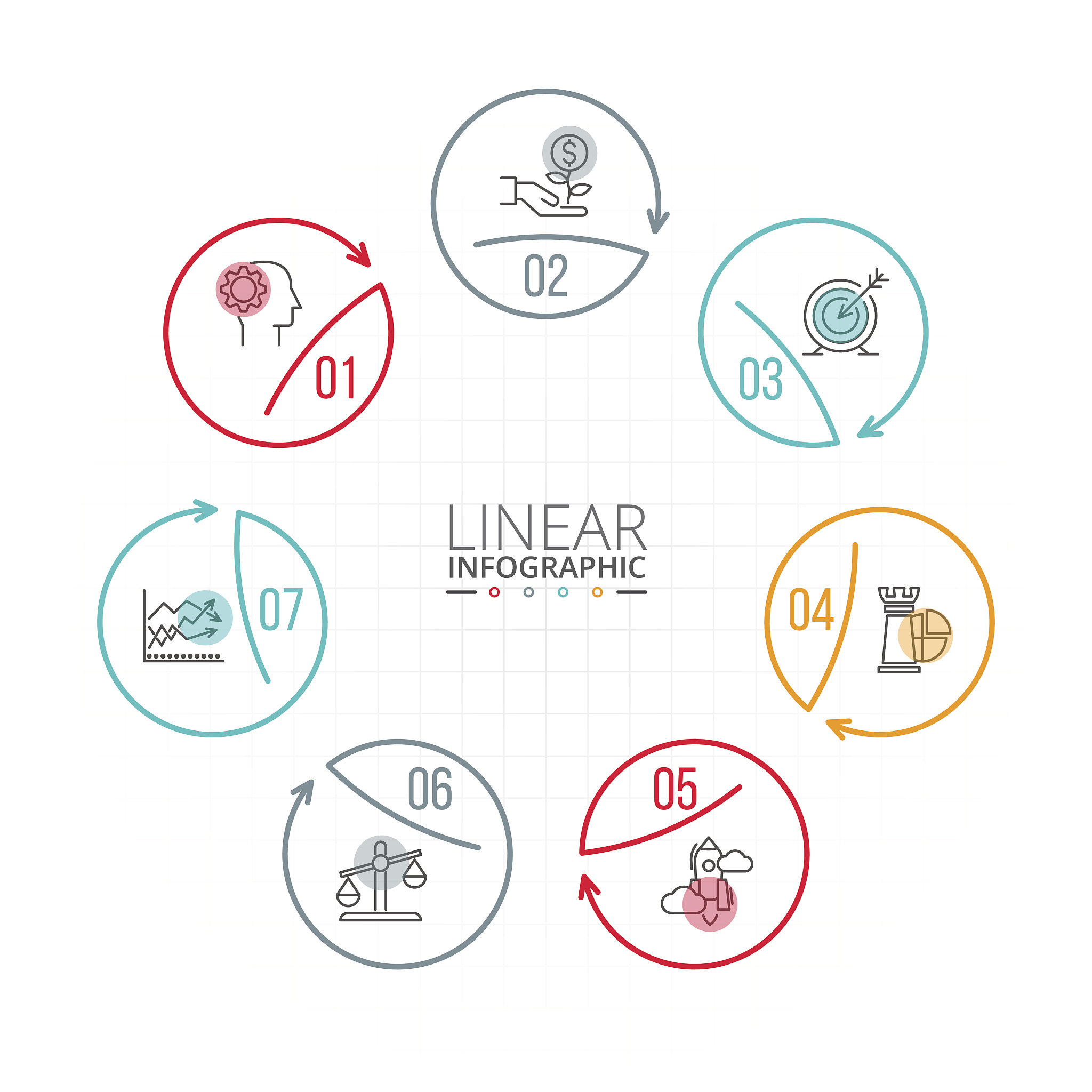thin line flat element for infographic.