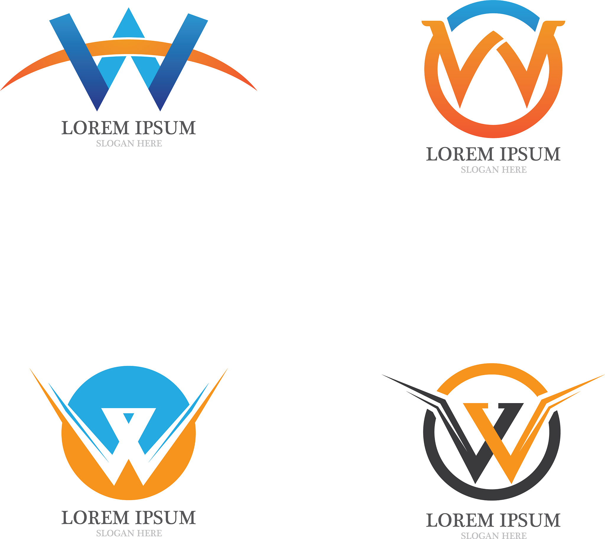 w letter logo template