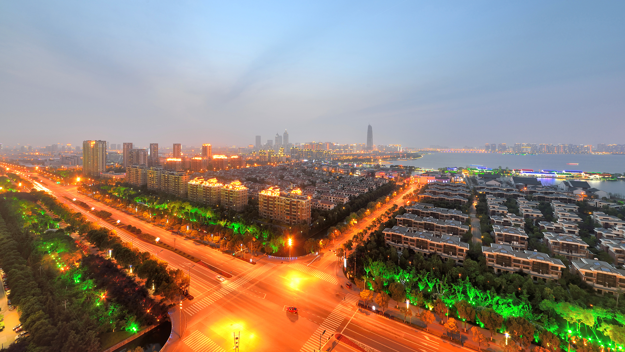 suzhou cityscape at night