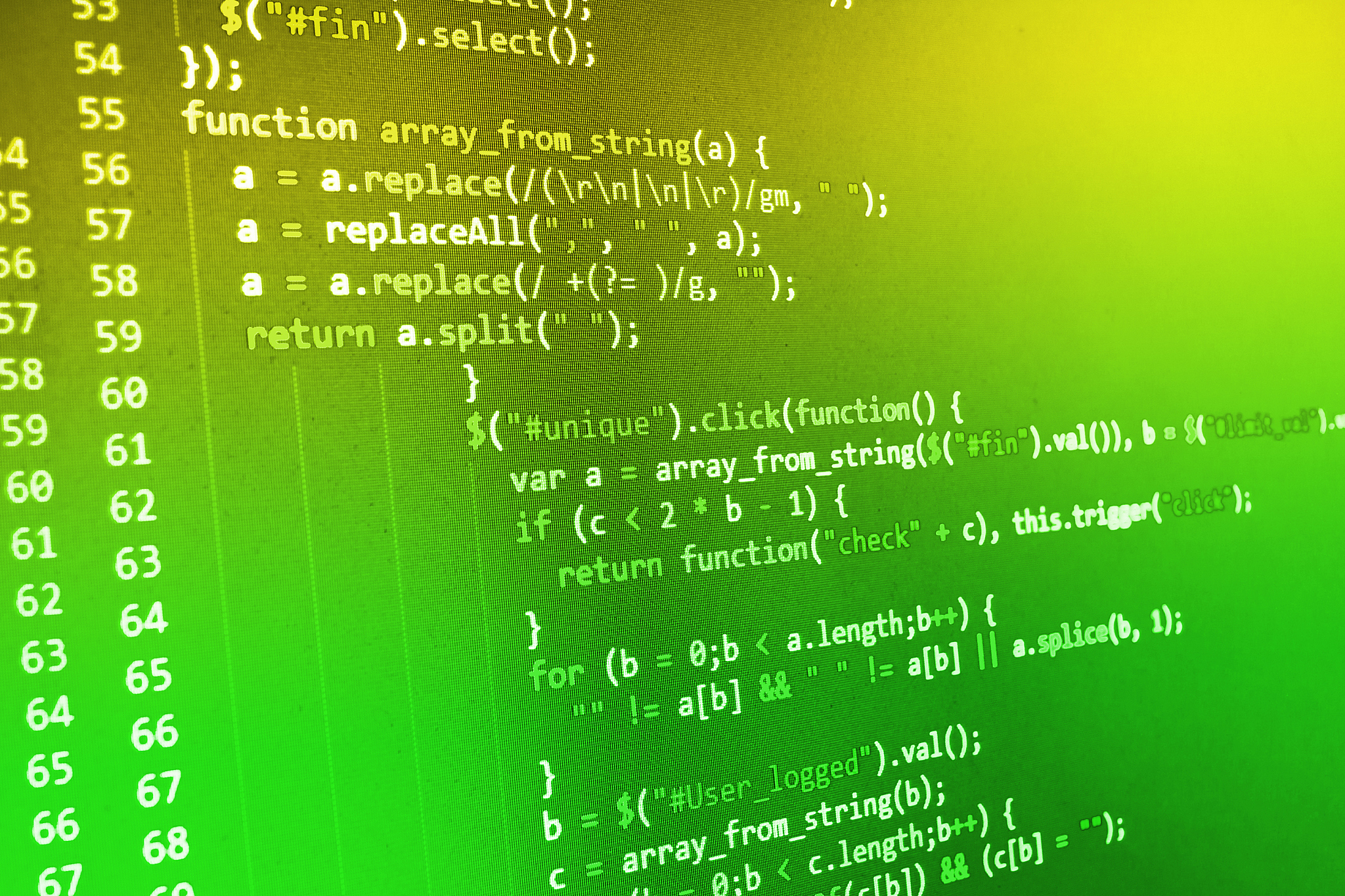 software developer programming code on computer