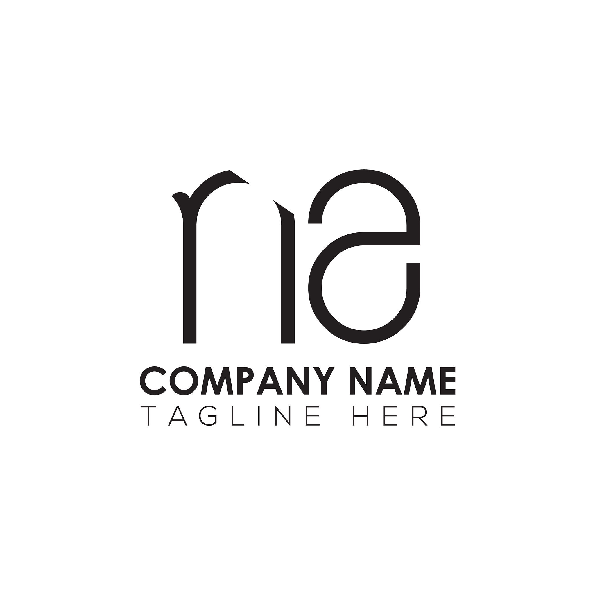 initial letter na logo design template creative