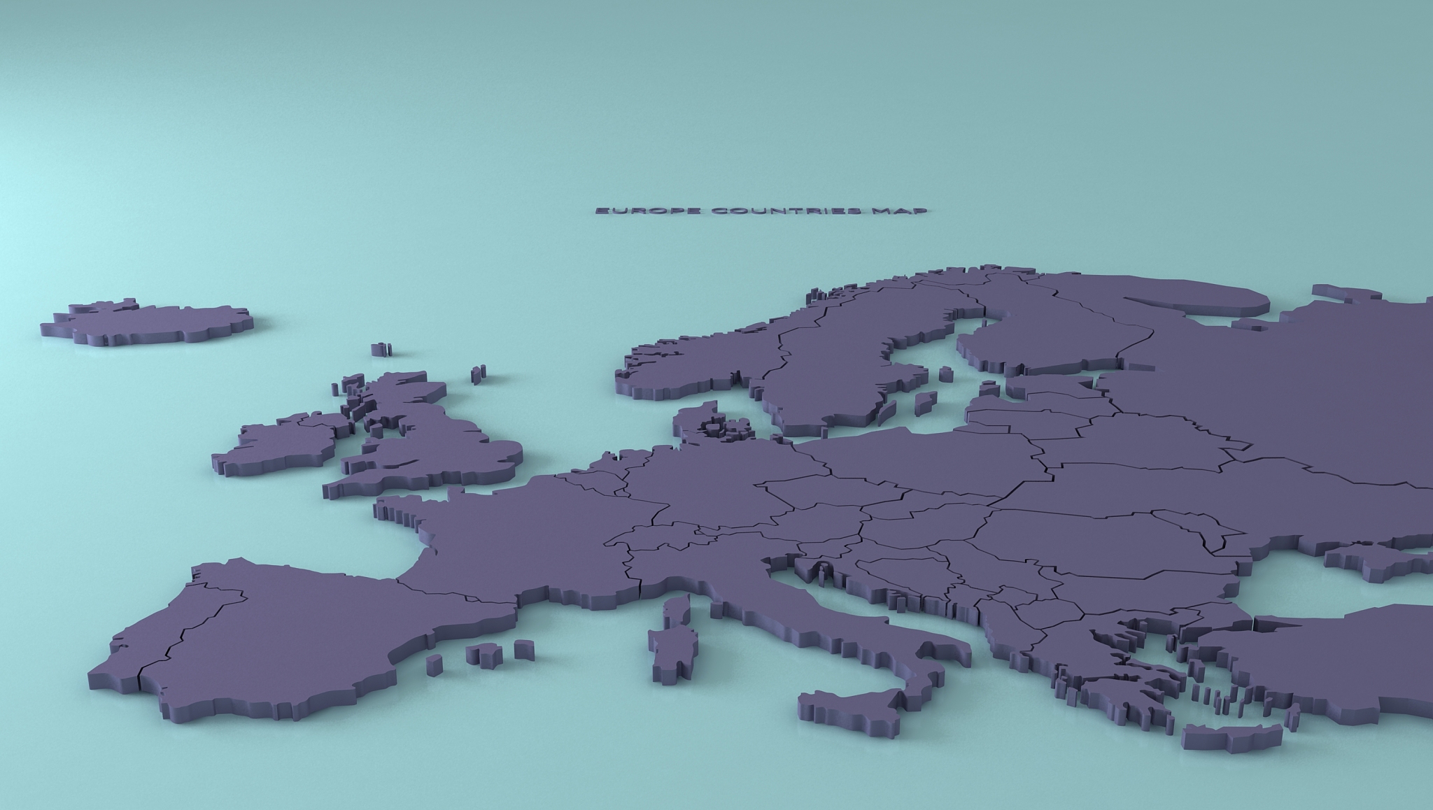 europe map. european countries rendering map.