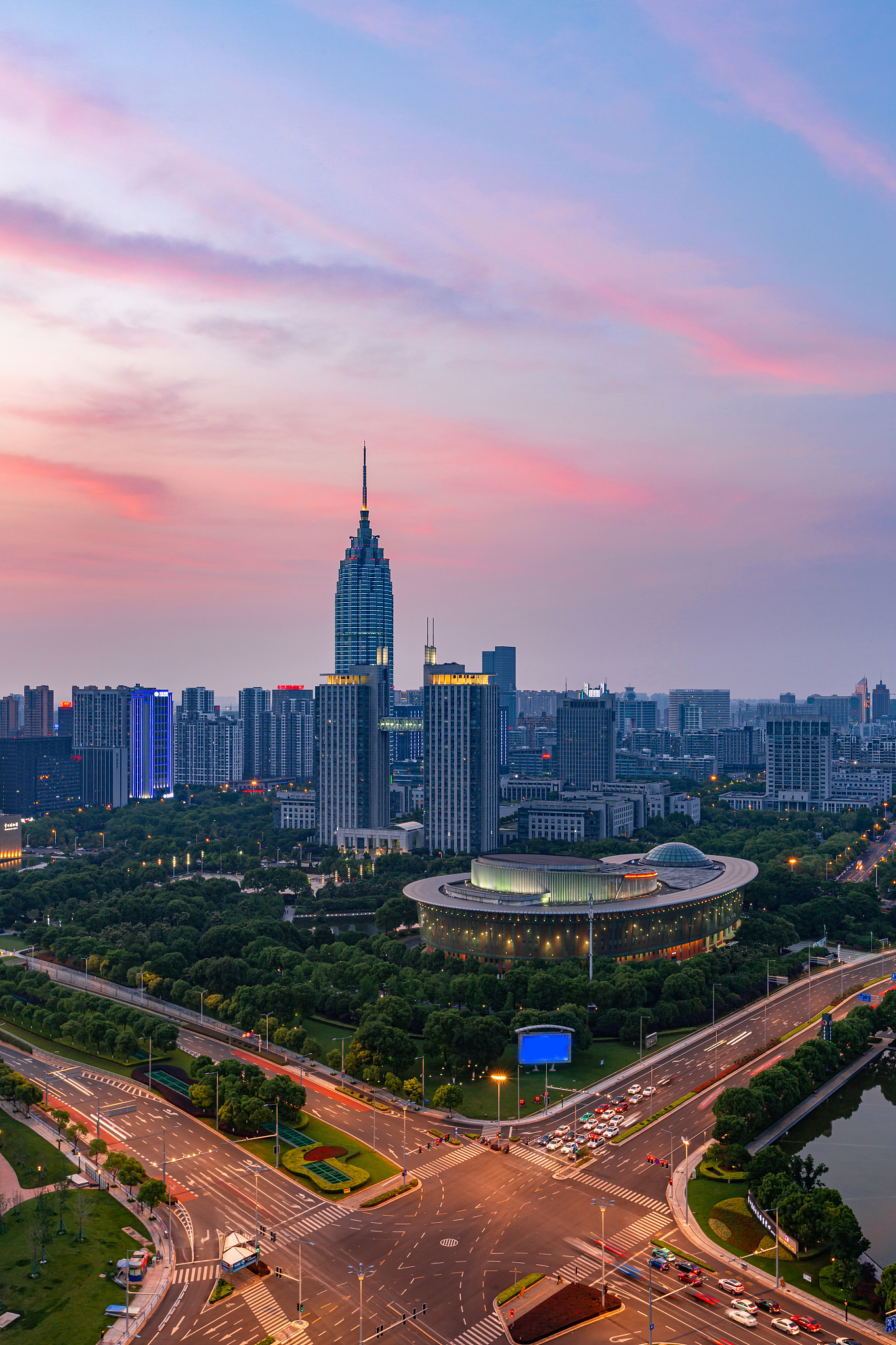 中国江苏省常州市城市建筑风光