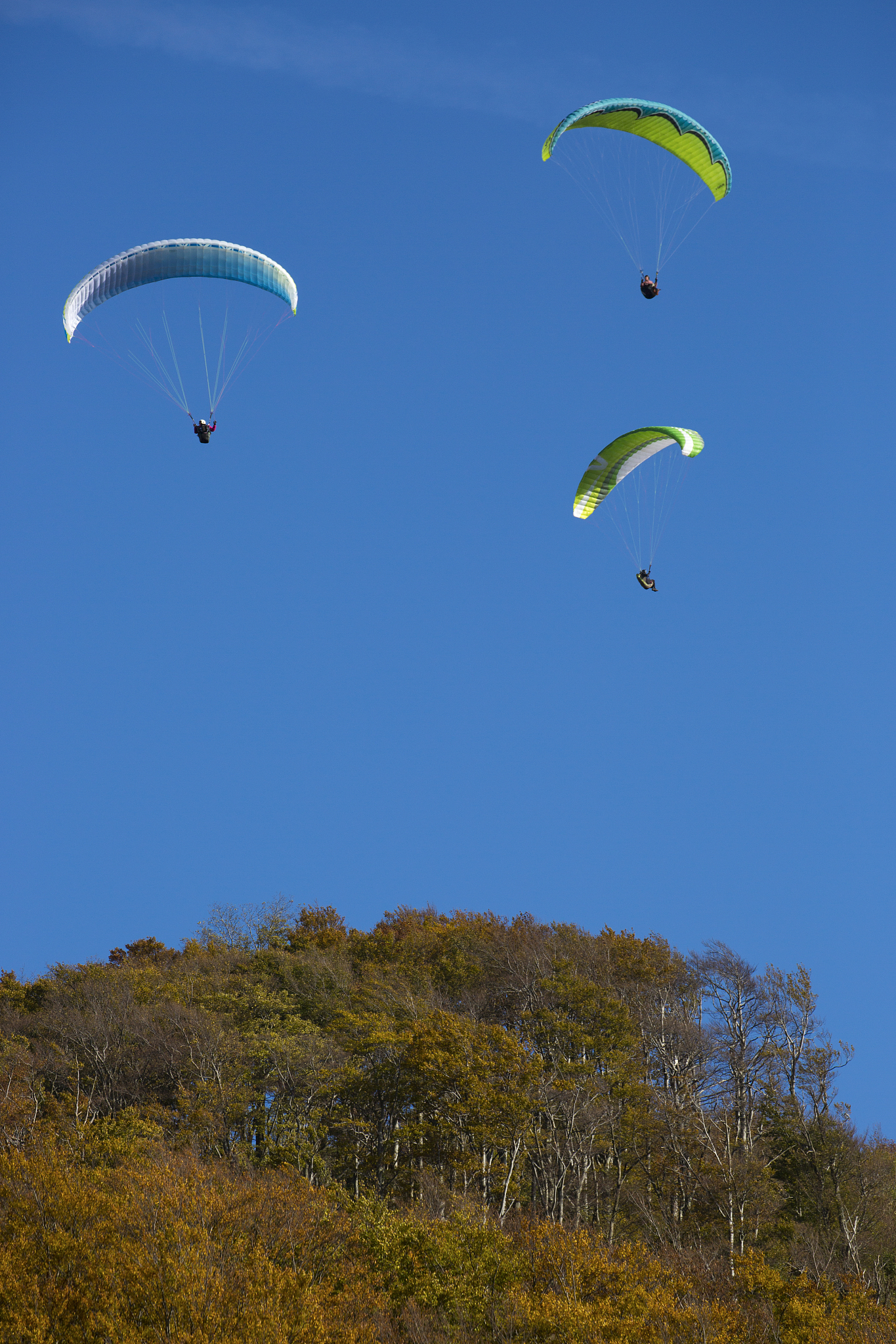 paragliders near wasserkuppe mountain