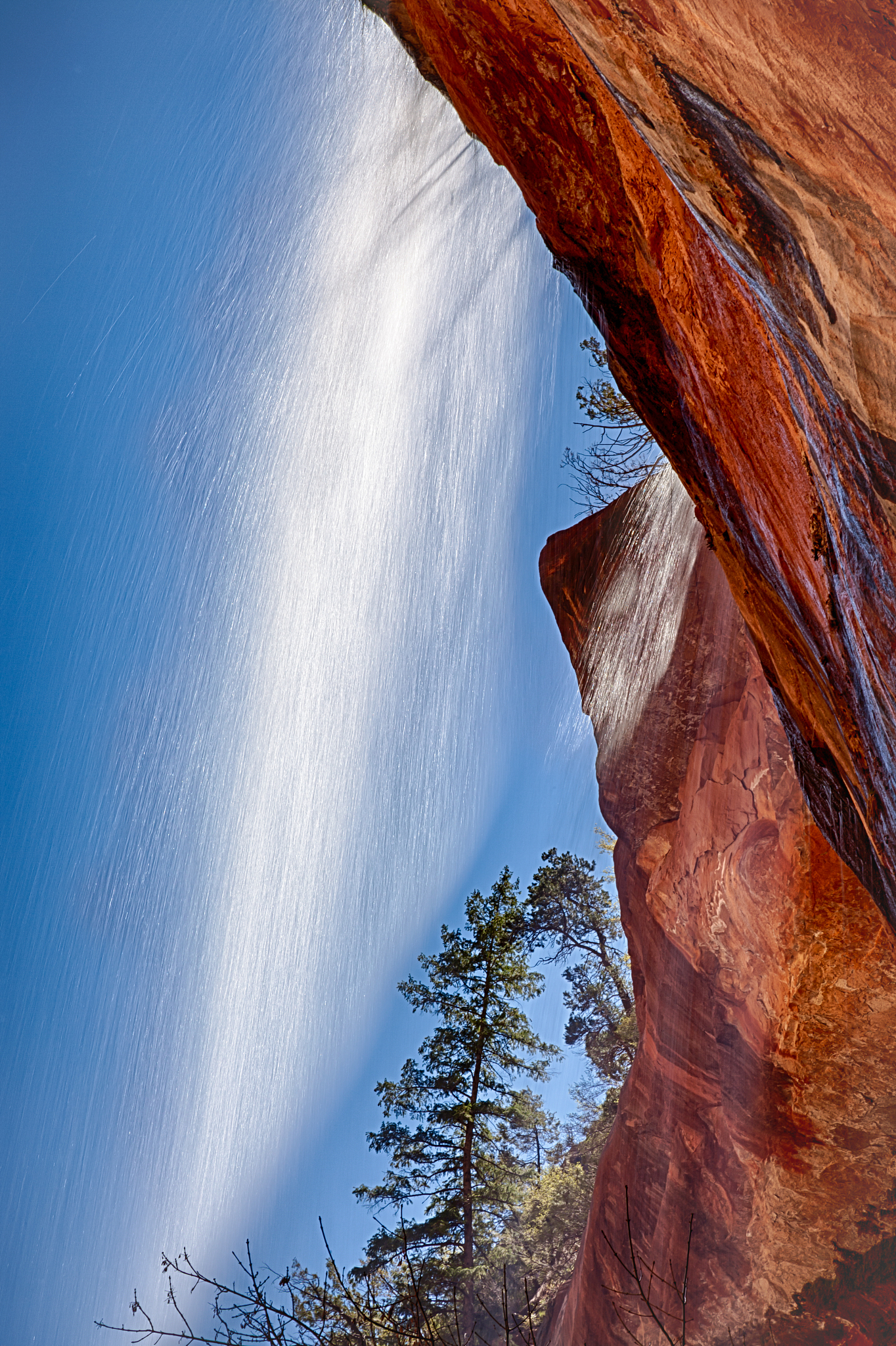 waterfall at zion national park