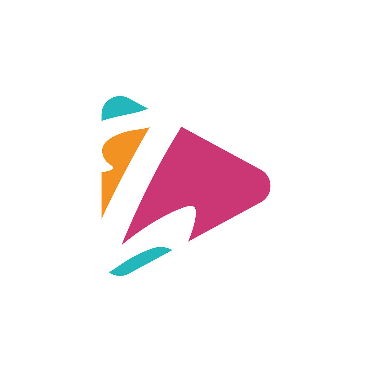 播放标志与字母z标志模板,平面风格丰富多彩的标志.