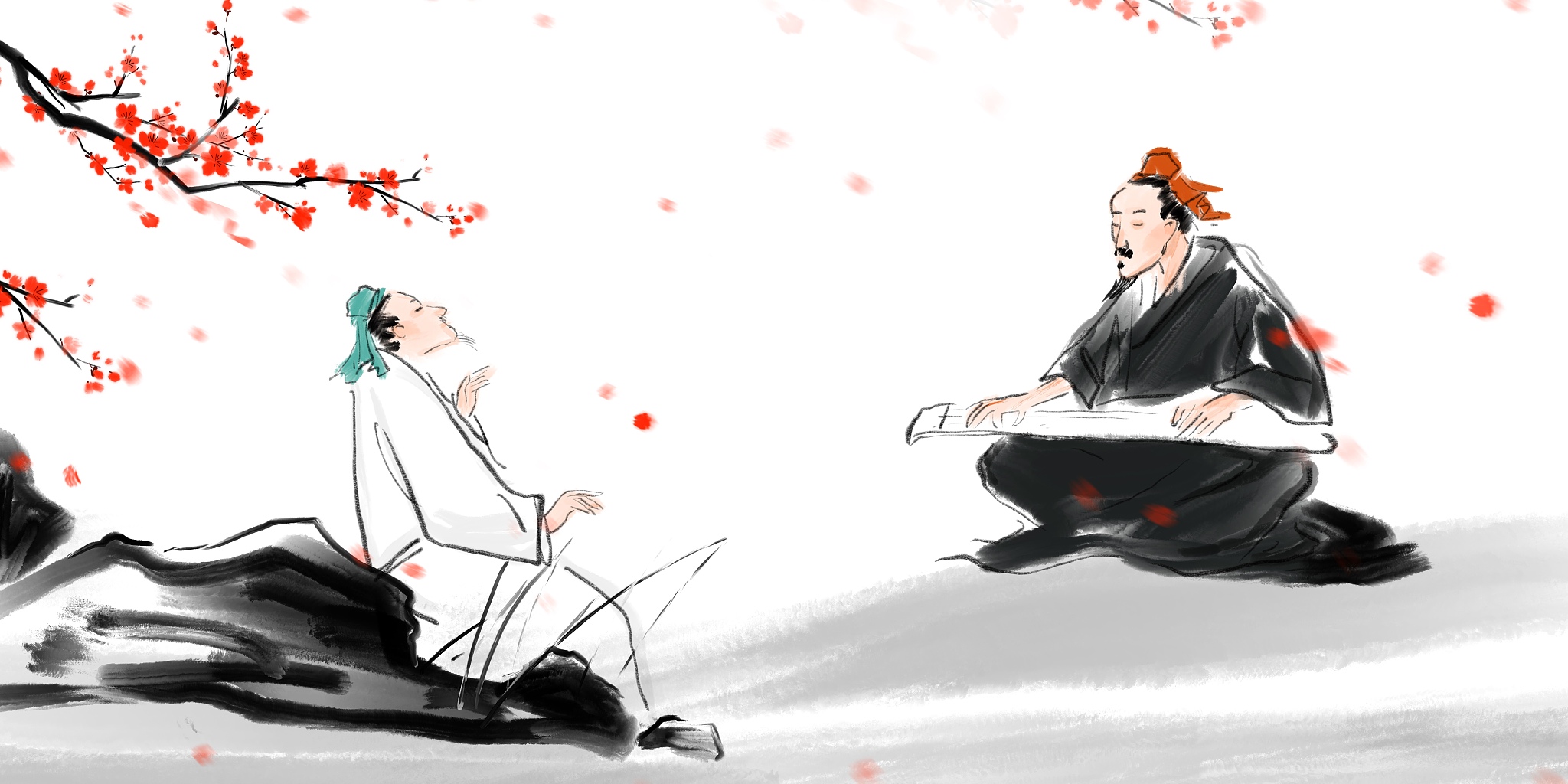 水墨国画古典诗词人物插图