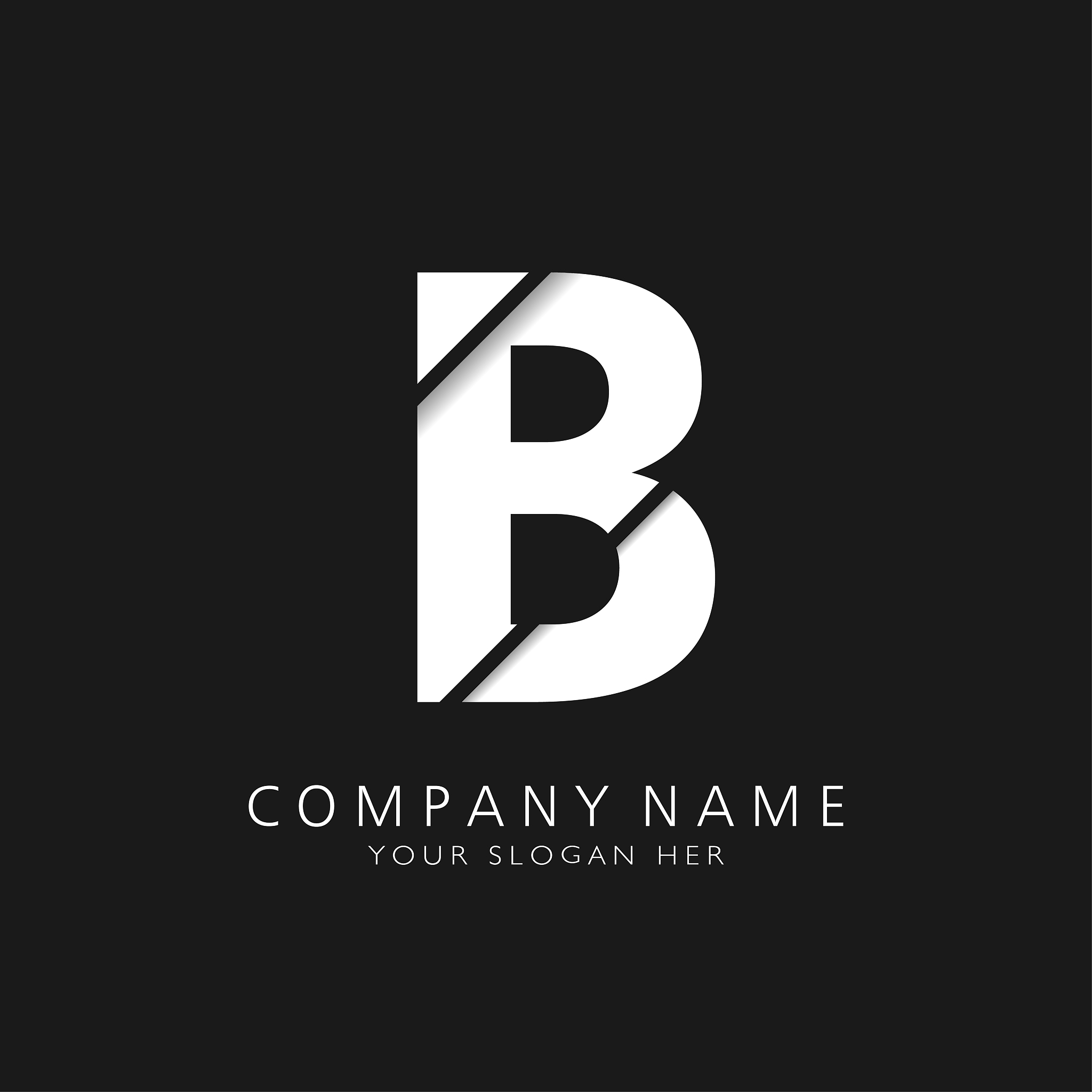 b modern logo letter design