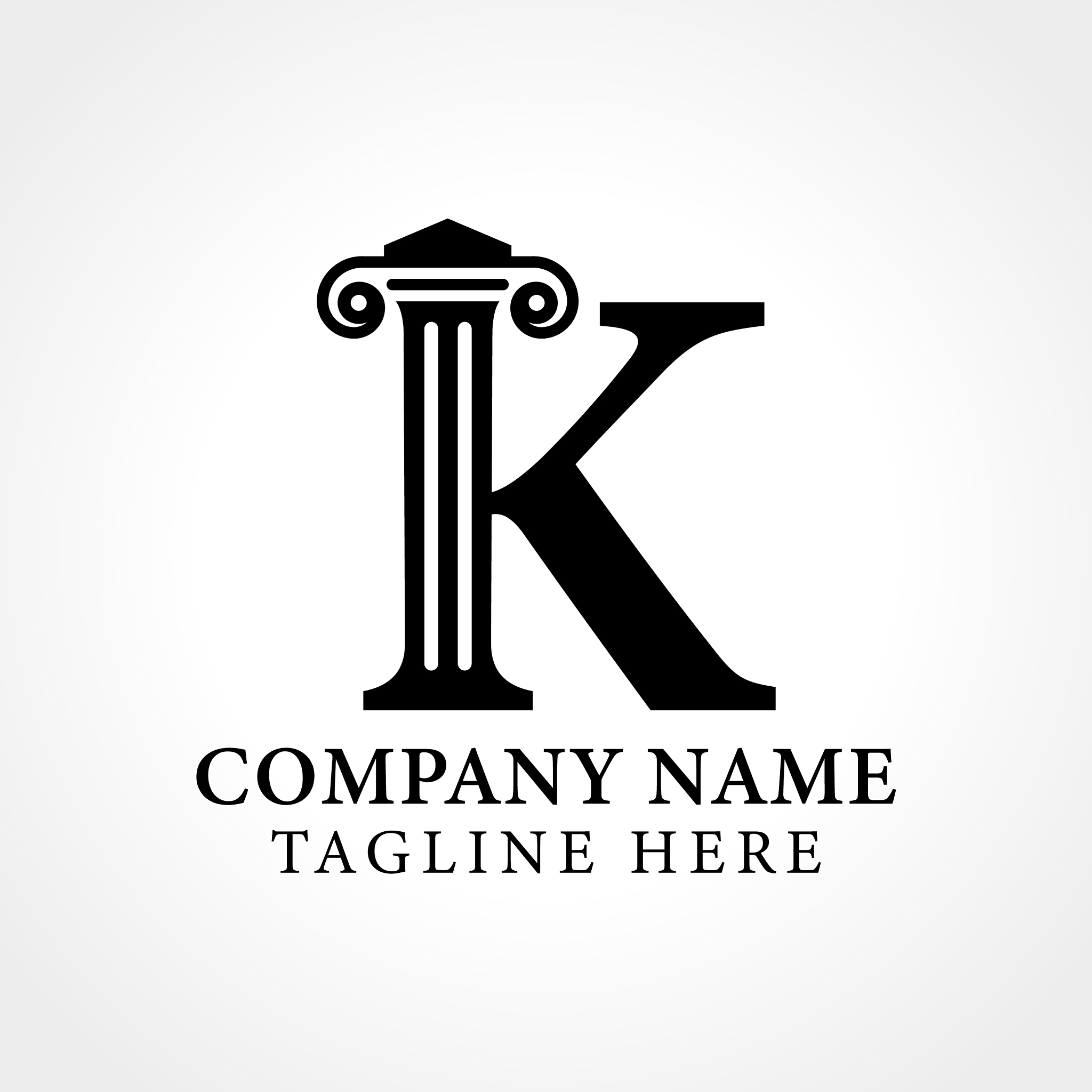 attorney law letter k logo with creative modern